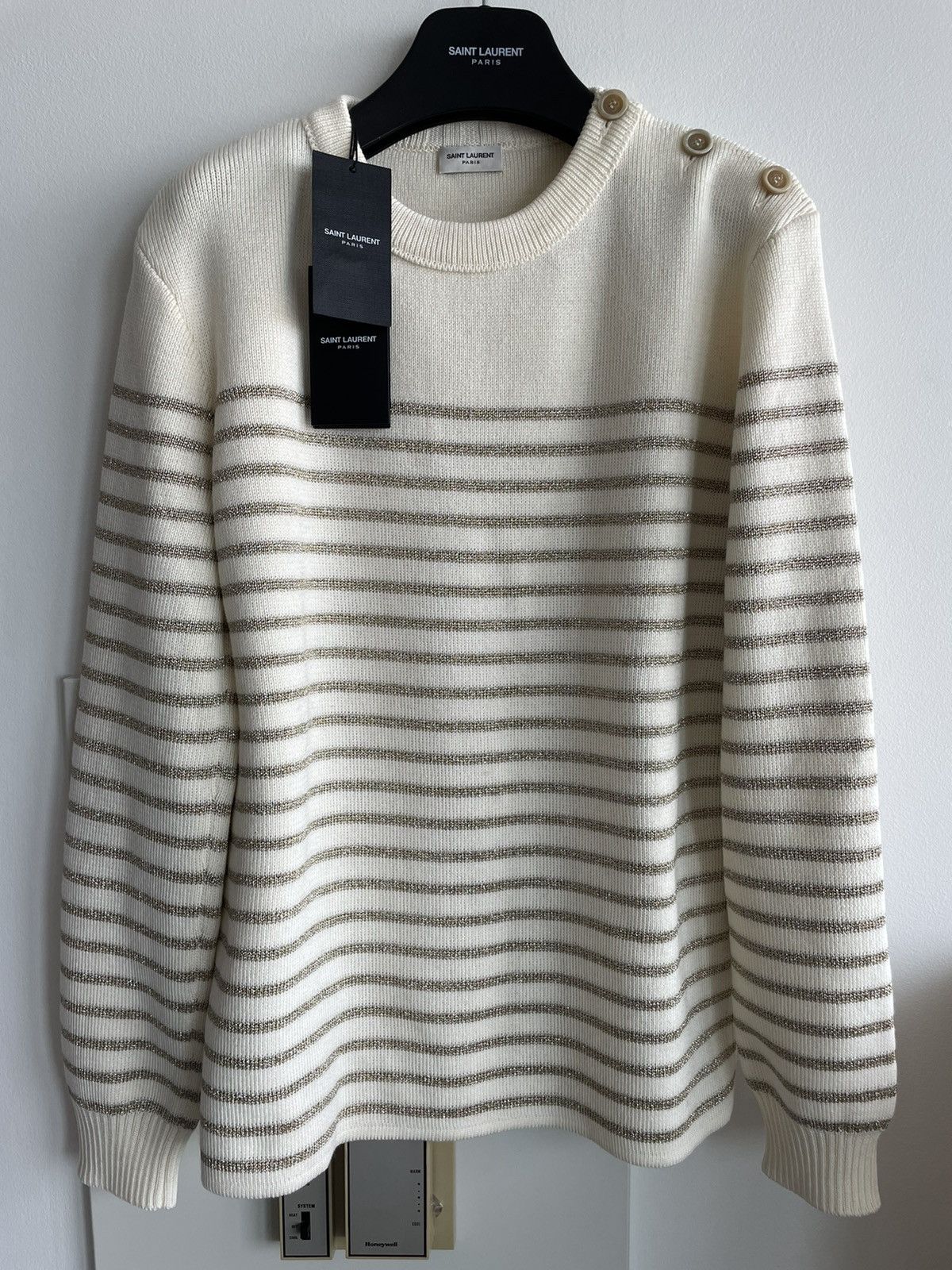 Saint Laurent Paris × Yves Saint Laurent RareNEW $1,200 Value Runway Limited Edition Crewneck Sweater Size US XL / EU 56 / 4 - 6 Thumbnail