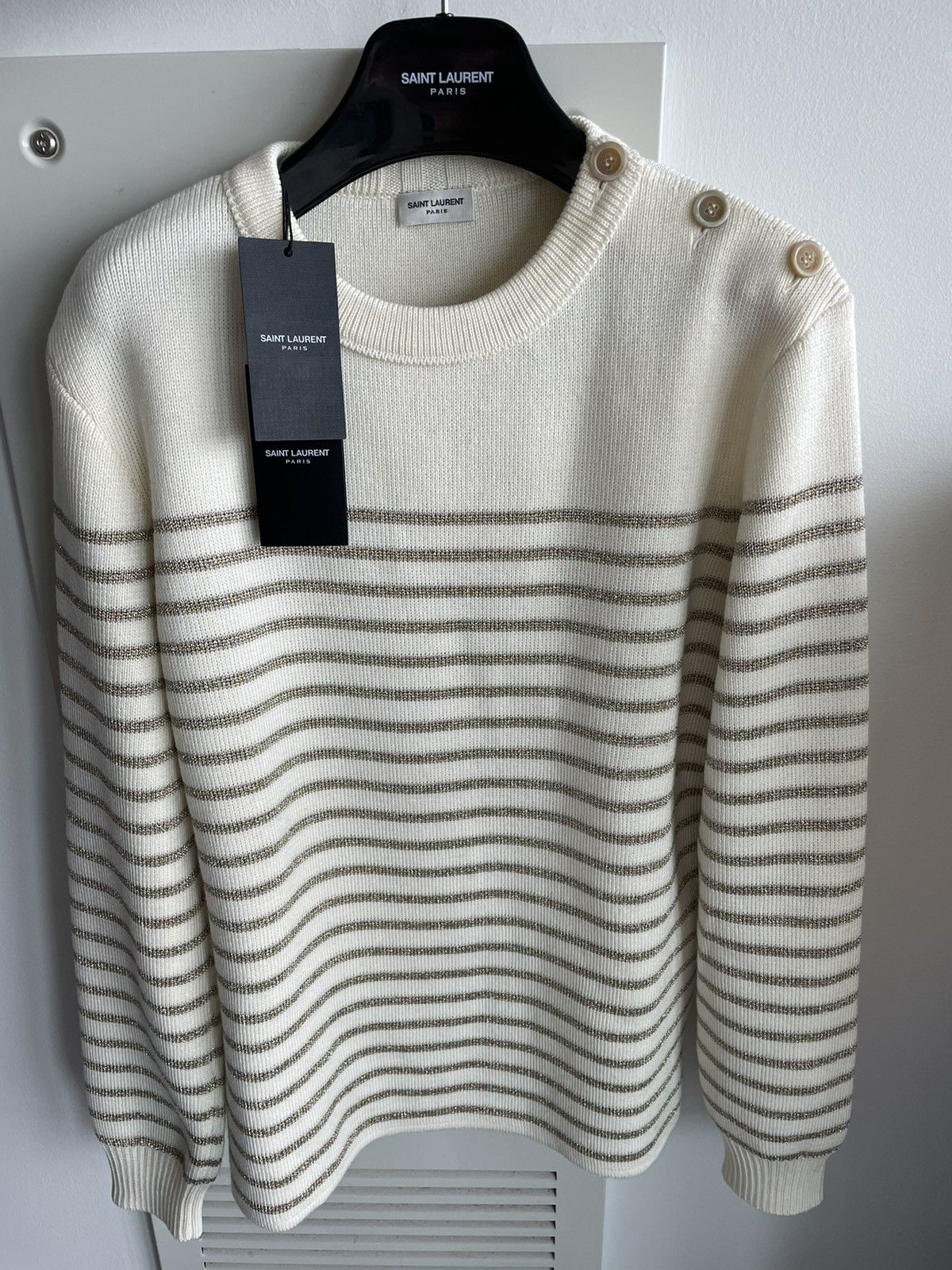 Saint Laurent Paris × Yves Saint Laurent RareNEW $1,200 Value Runway Limited Edition Crewneck Sweater Size US XL / EU 56 / 4 - 24 Thumbnail
