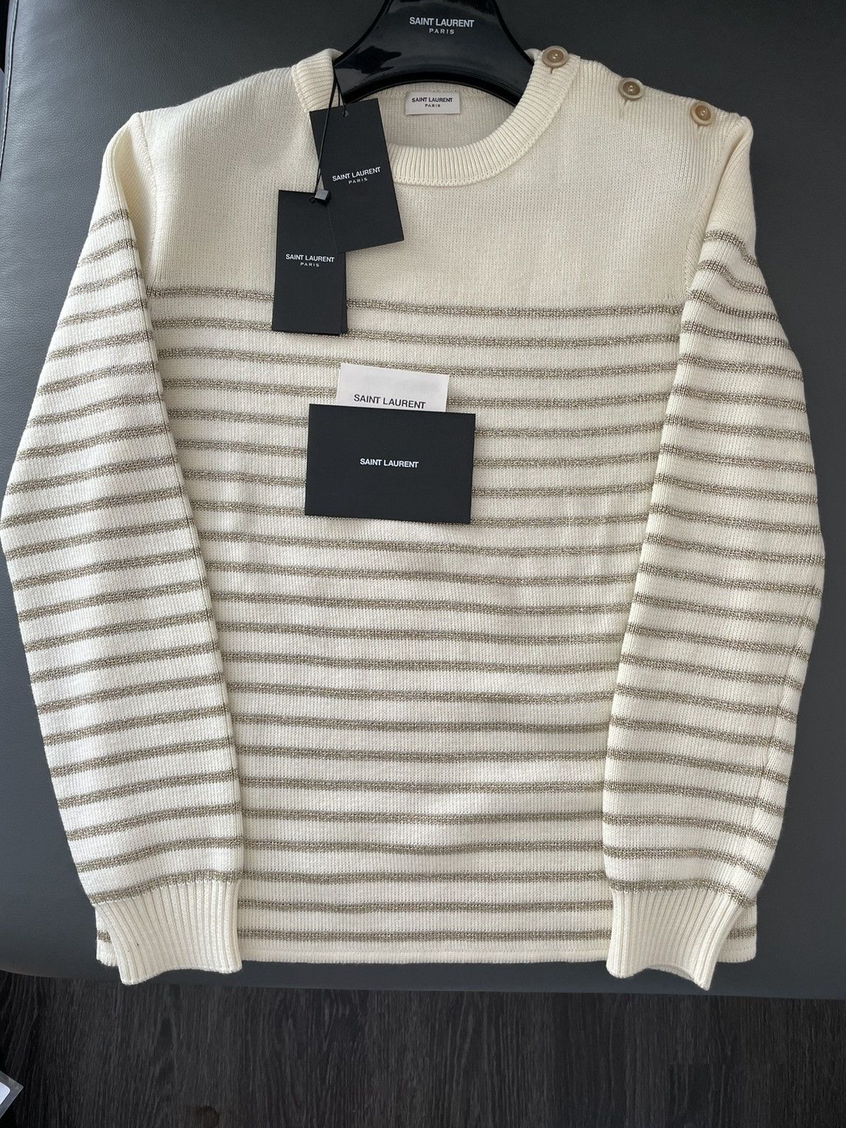 Saint Laurent Paris × Yves Saint Laurent RareNEW $1,200 Value Runway Limited Edition Crewneck Sweater Size US XL / EU 56 / 4 - 22 Thumbnail