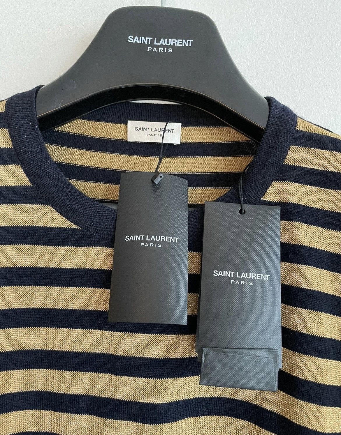 Hedi Slimane × Saint Laurent Paris × Yves Saint Laurent Timothée Chalamet Limited Edition Gold Knit Runway Crewneck Size US L / EU 52-54 / 3 - 4 Thumbnail