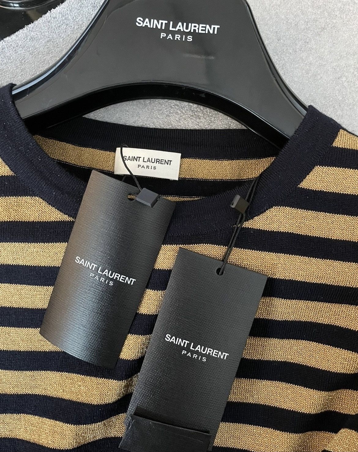 Hedi Slimane × Saint Laurent Paris × Yves Saint Laurent Timothée Chalamet Limited Edition Runway Gold Knit Crewneck Size US L / EU 52-54 / 3 - 5 Thumbnail