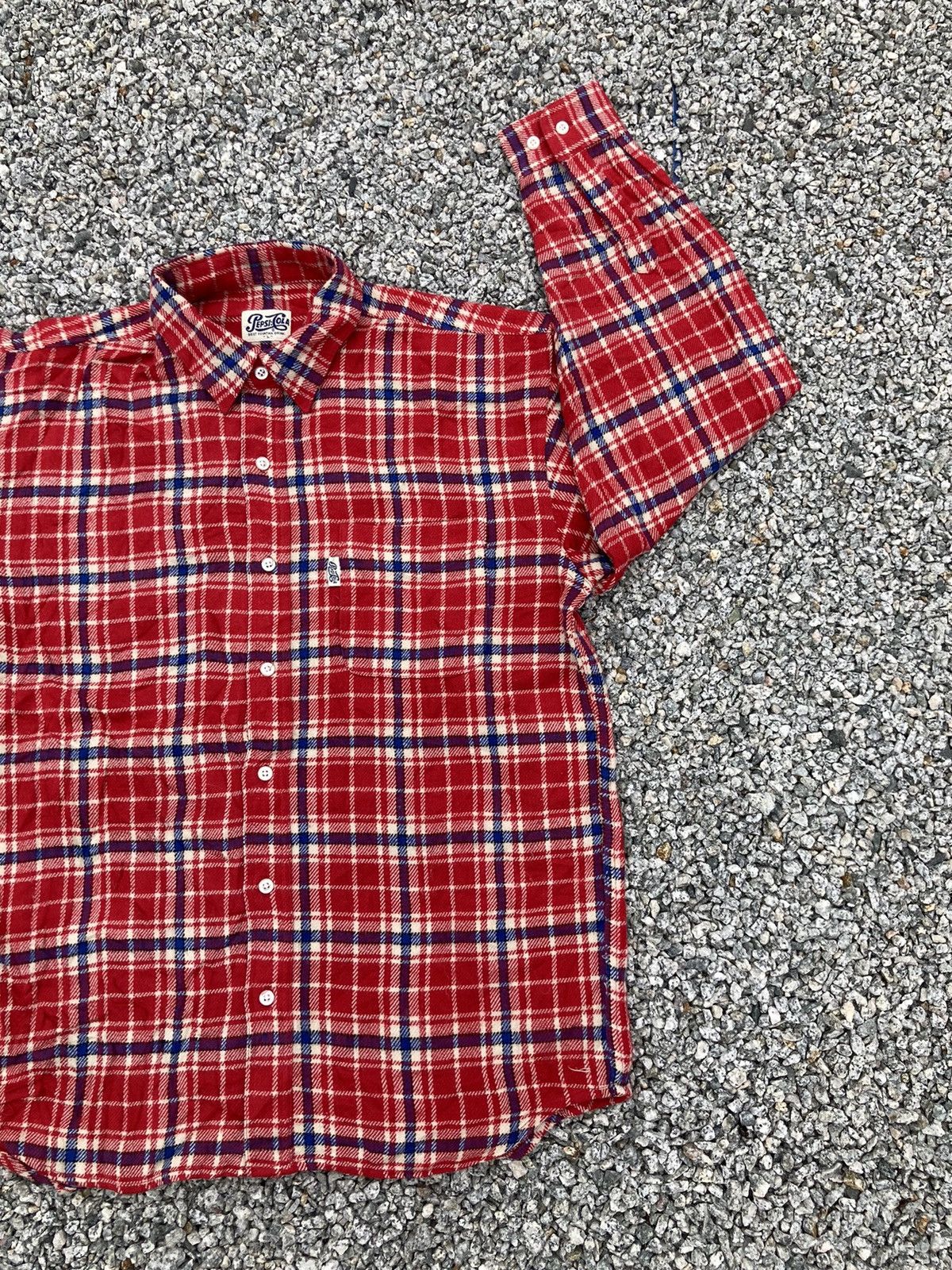 Flannel × Pepsi Vintage Pepsi Red Checkered Flannel Size US L / EU 52-54 / 3 - 3 Thumbnail