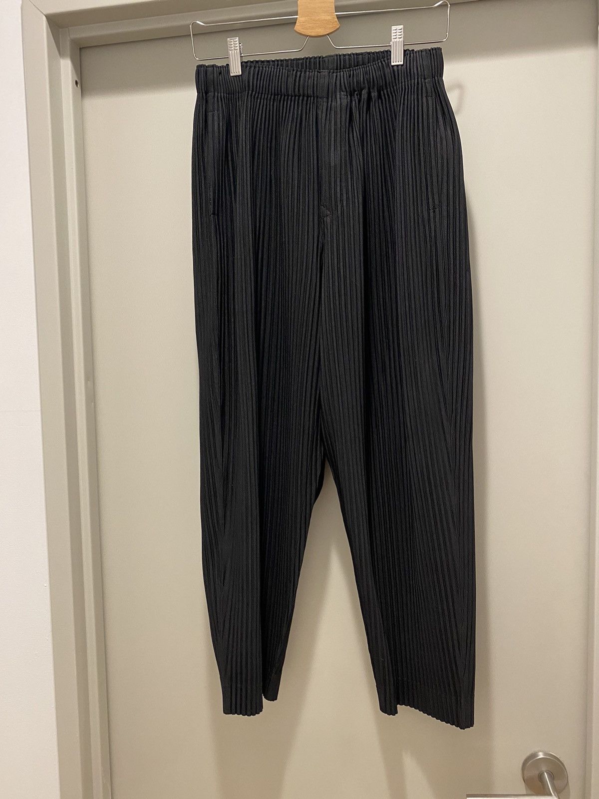 image of Issey Miyake Homme Plisse Black Colorful Pleats Trousers, Men's (Size 30)