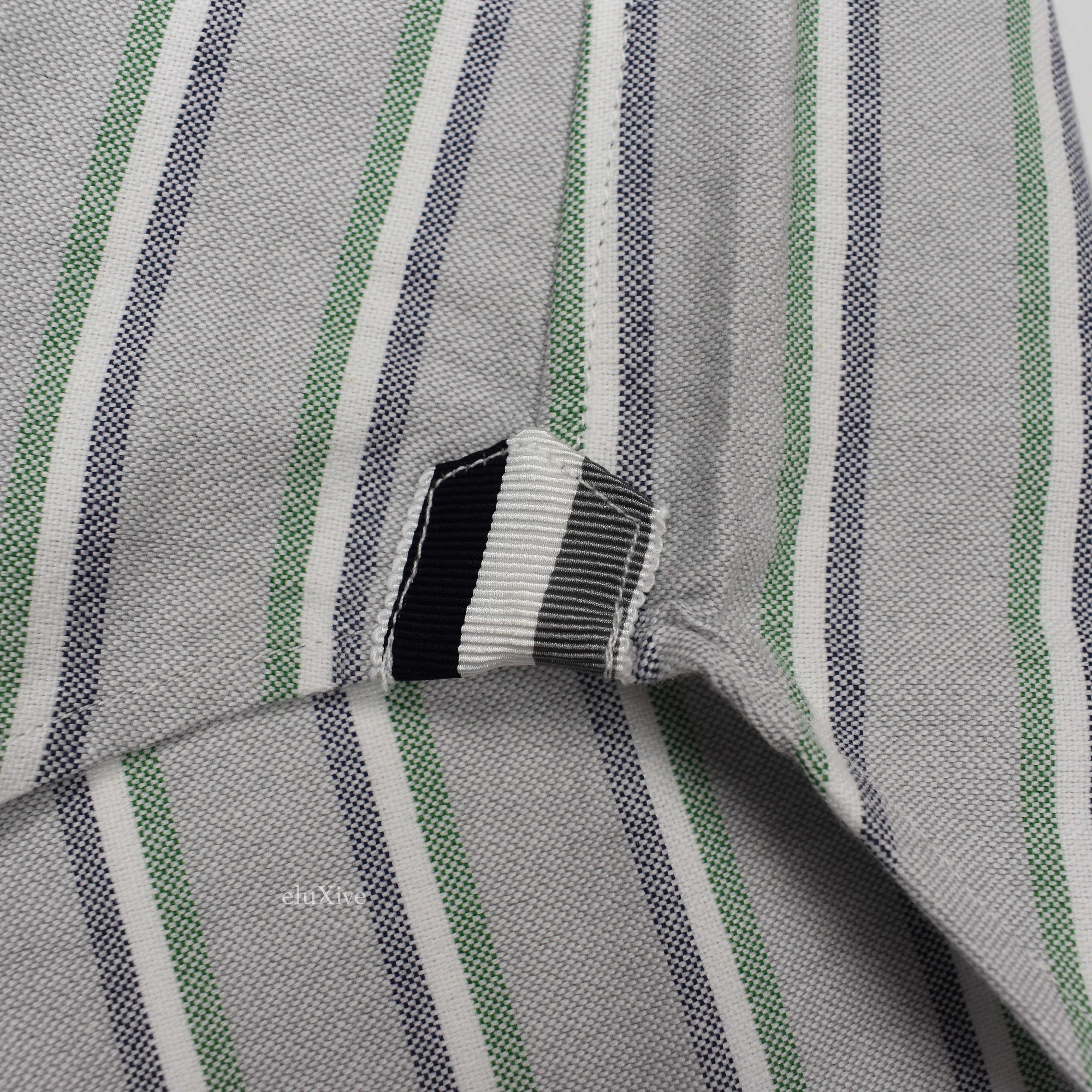 Thom Browne Thom Grey Logo Stripe Oxford Shirt NWT Size US XL / EU 56 / 4 - 7 Thumbnail