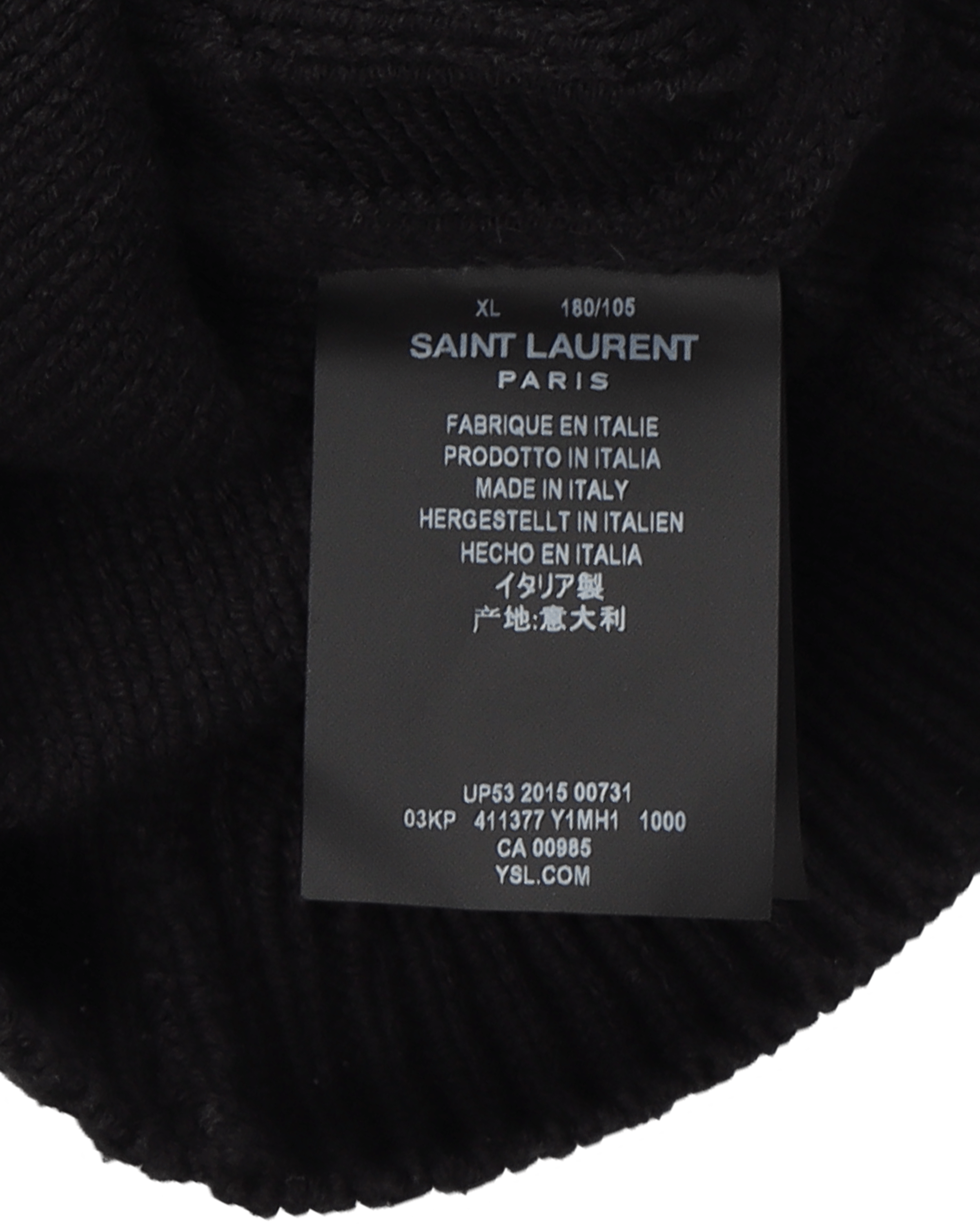 Saint Laurent Paris Saint Laurent Distressed Black Knit Sweater (2015) Size US XL / EU 56 / 4 - 3 Thumbnail