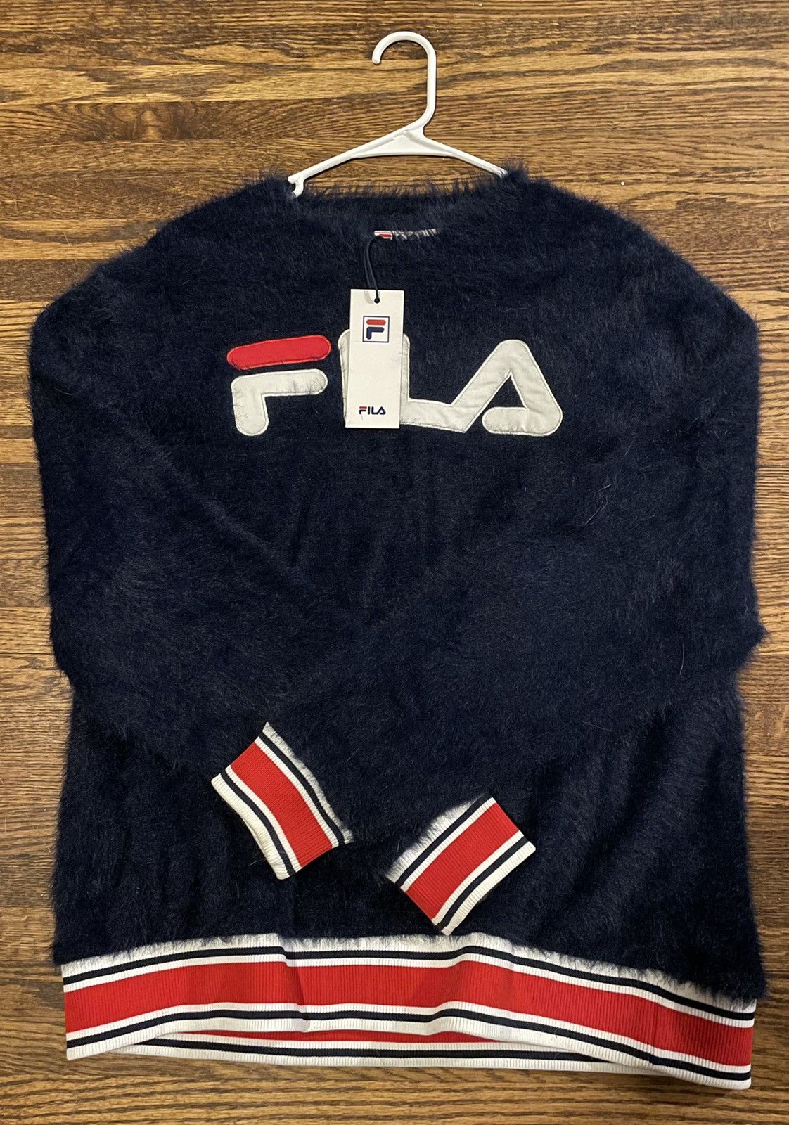 Vintage FILA Faux Fur Fuzzy Sweater | Grailed