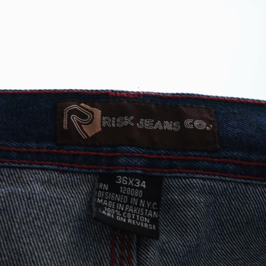 Vintage Vintage 00’s Risk Jeans Baggy Jeans Size US 35 - 4 Thumbnail