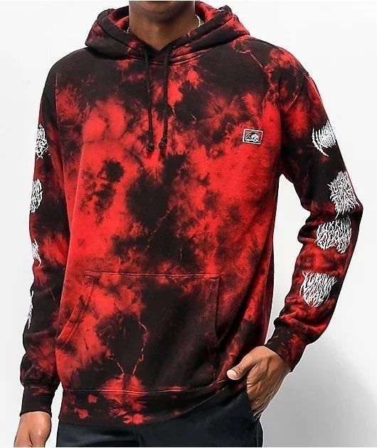 SKETCHY TANK BRANCH LOGO TIE DYE HOODIE XL