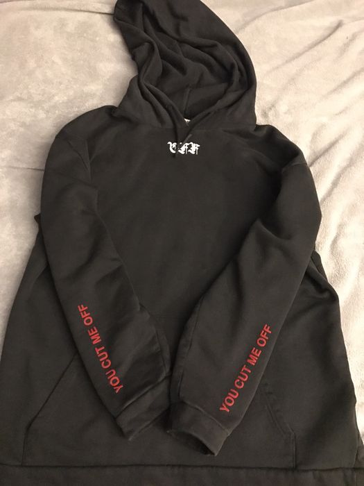 Off white you cut me hot sale off hoodie