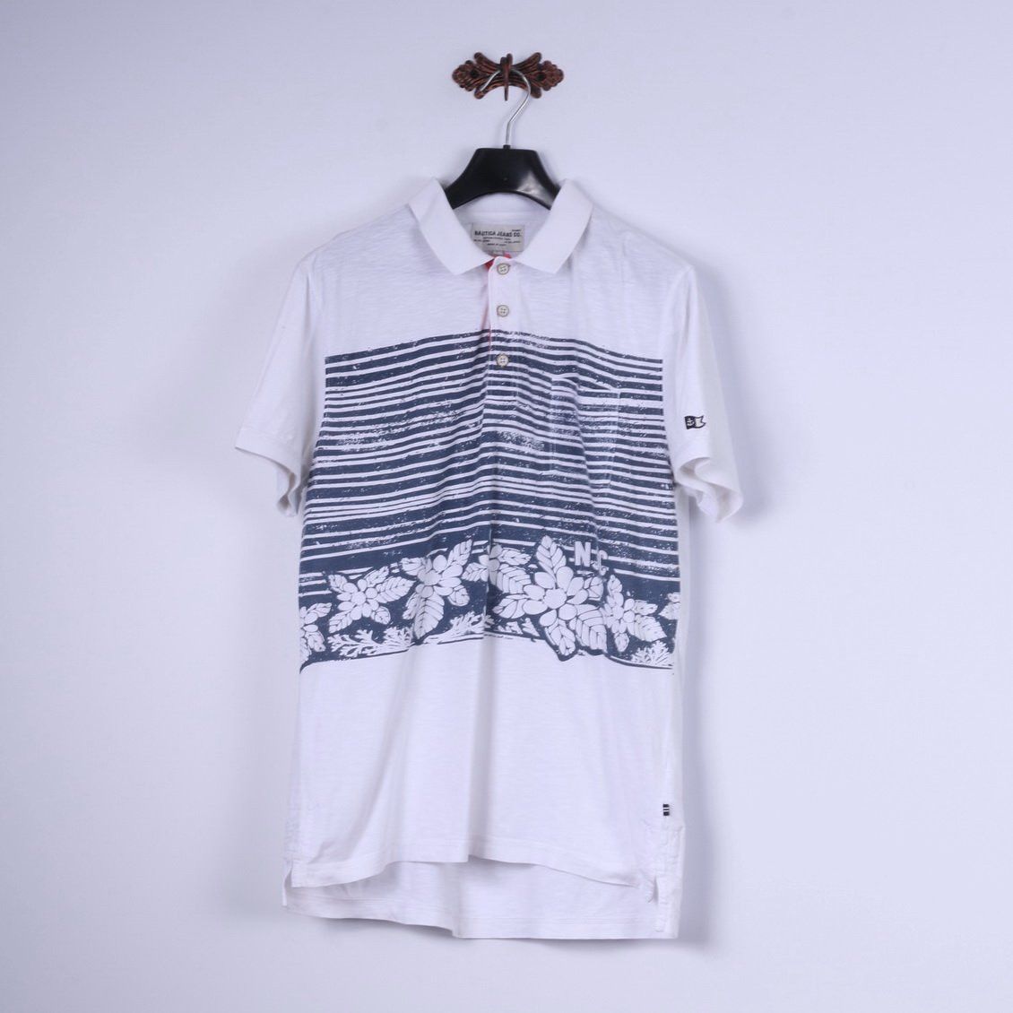 Nautica Nautica Jeans Co. Mens L Polo Shirt White Cotton 11128 Size US L / EU 52-54 / 3 - 2 Thumbnail
