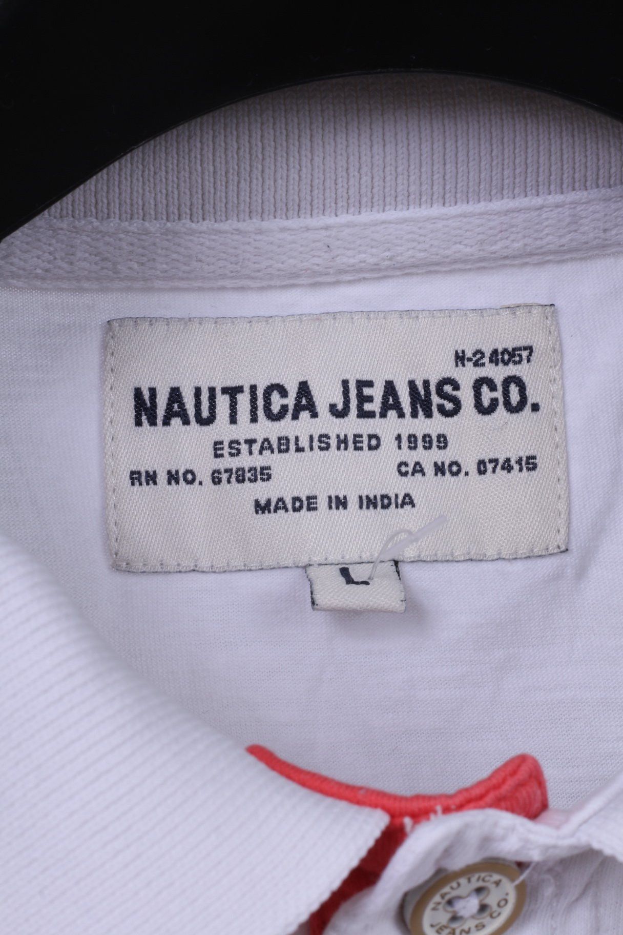Nautica Nautica Jeans Co. Mens L Polo Shirt White Cotton 11128 Size US L / EU 52-54 / 3 - 4 Thumbnail