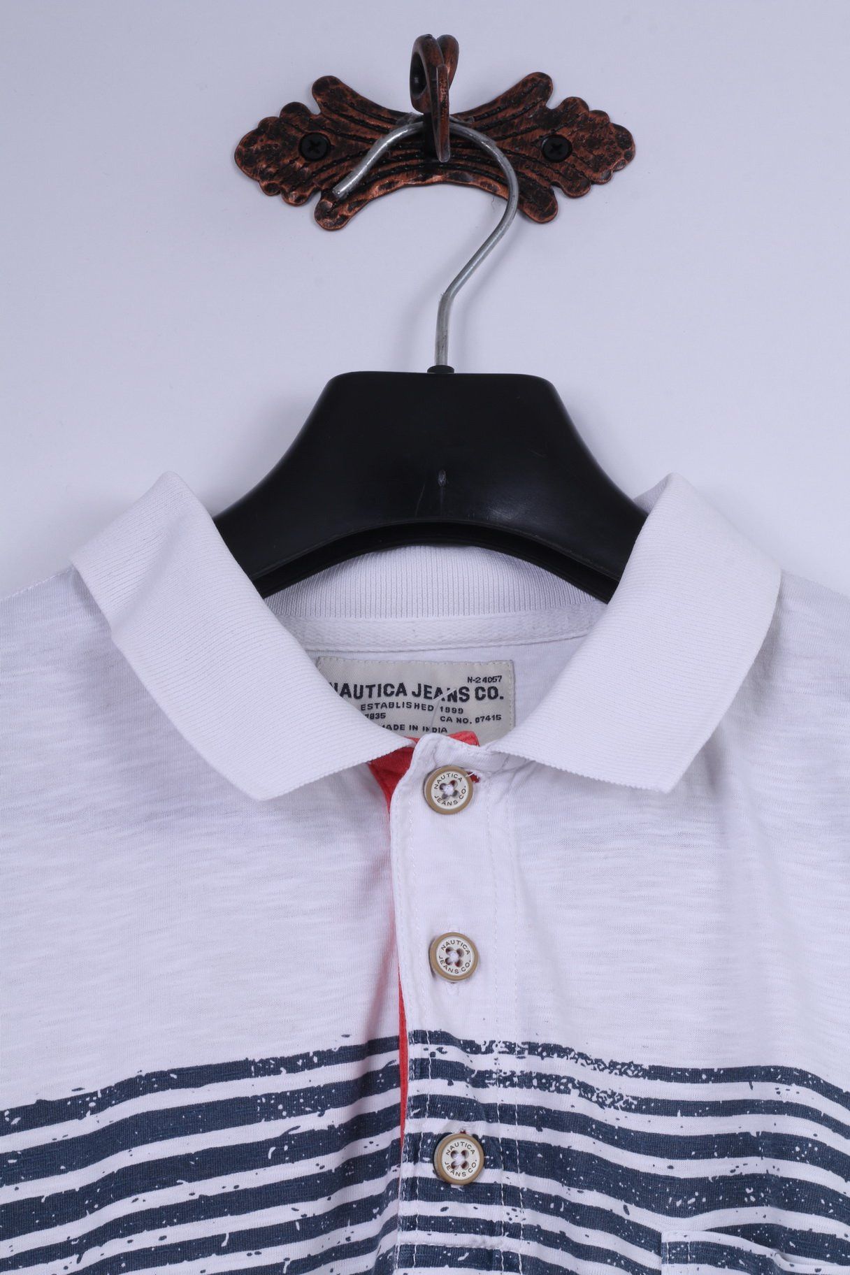 Nautica Nautica Jeans Co. Mens L Polo Shirt White Cotton 11128 Size US L / EU 52-54 / 3 - 3 Thumbnail