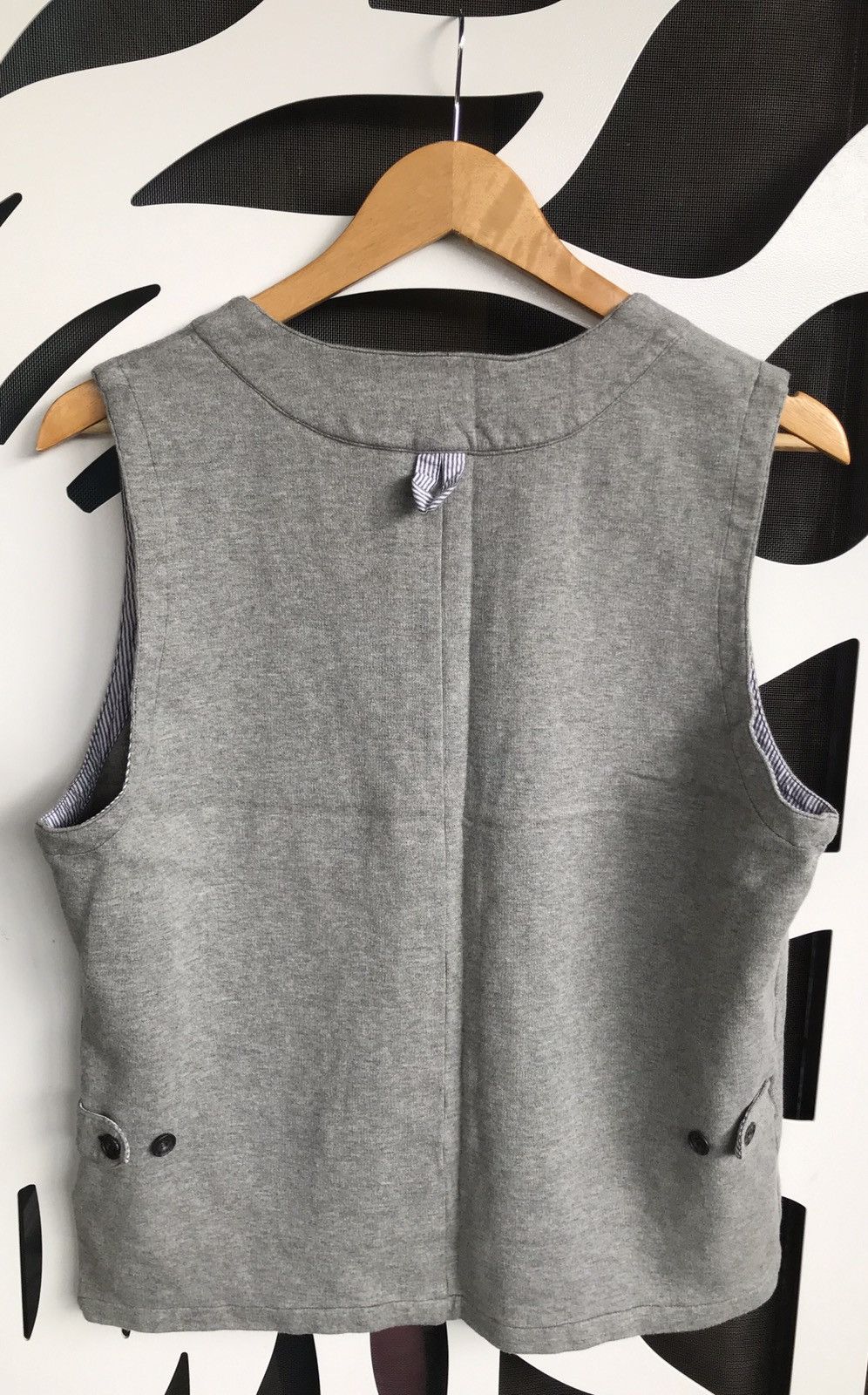Beams Plus × Japanese Brand Vest Grey Cotton Plain Button Up Patcth Pocket V-neck Size US L / EU 52-54 / 3 - 11 Thumbnail
