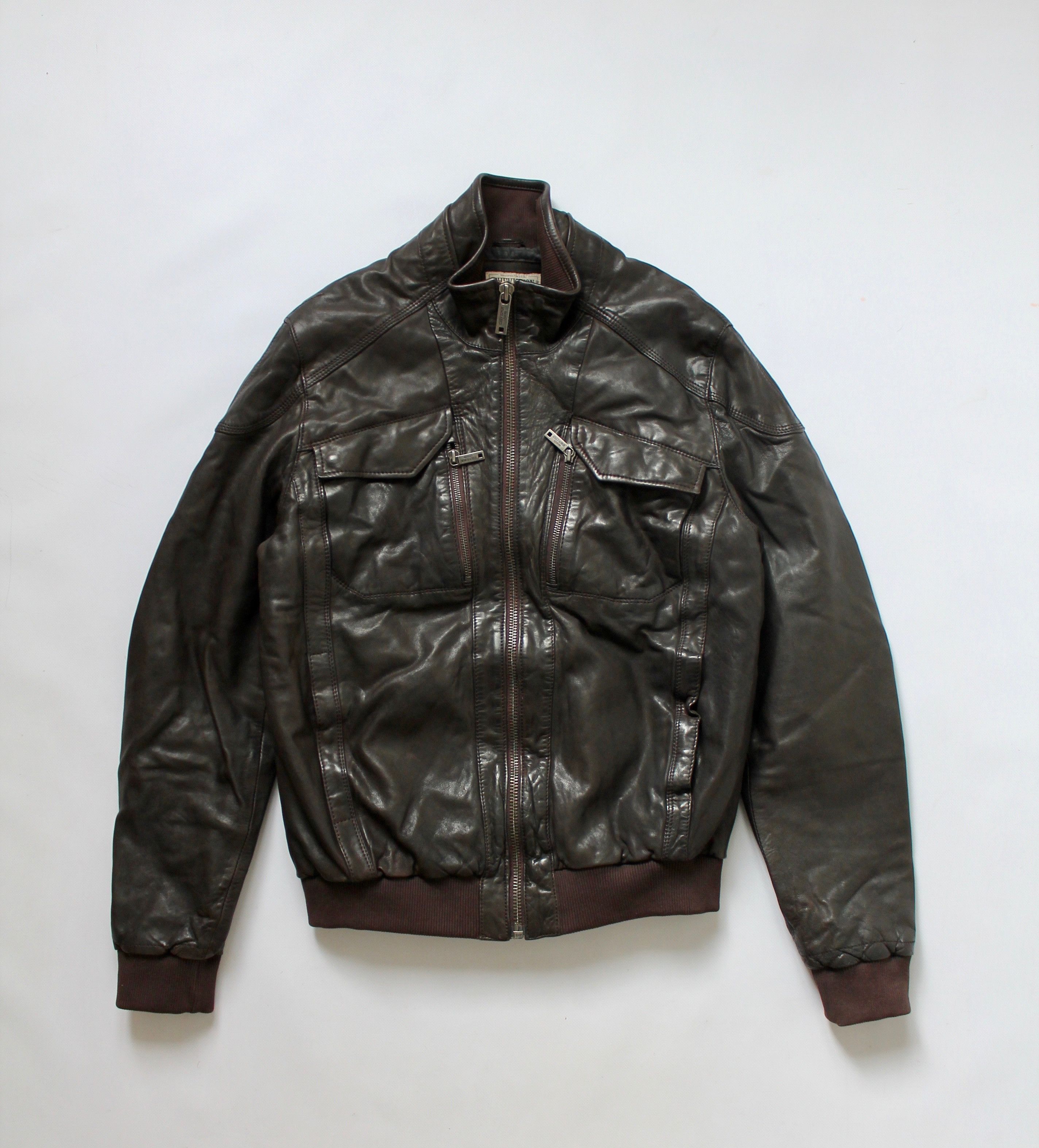 Leather & Suede Chevron Jacket