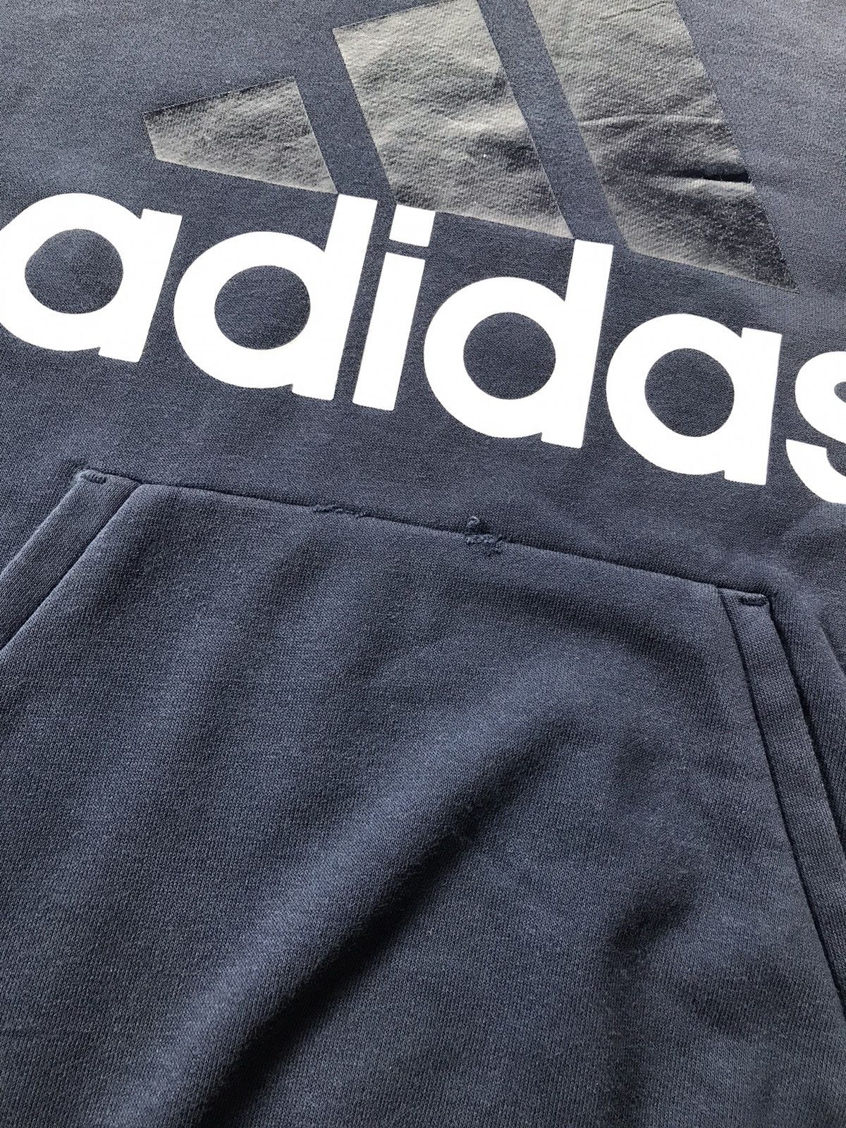 Adidas × Vintage faded blue adidas big logo sweatshirt pullover hoodie Size US S / EU 44-46 / 1 - 4 Thumbnail