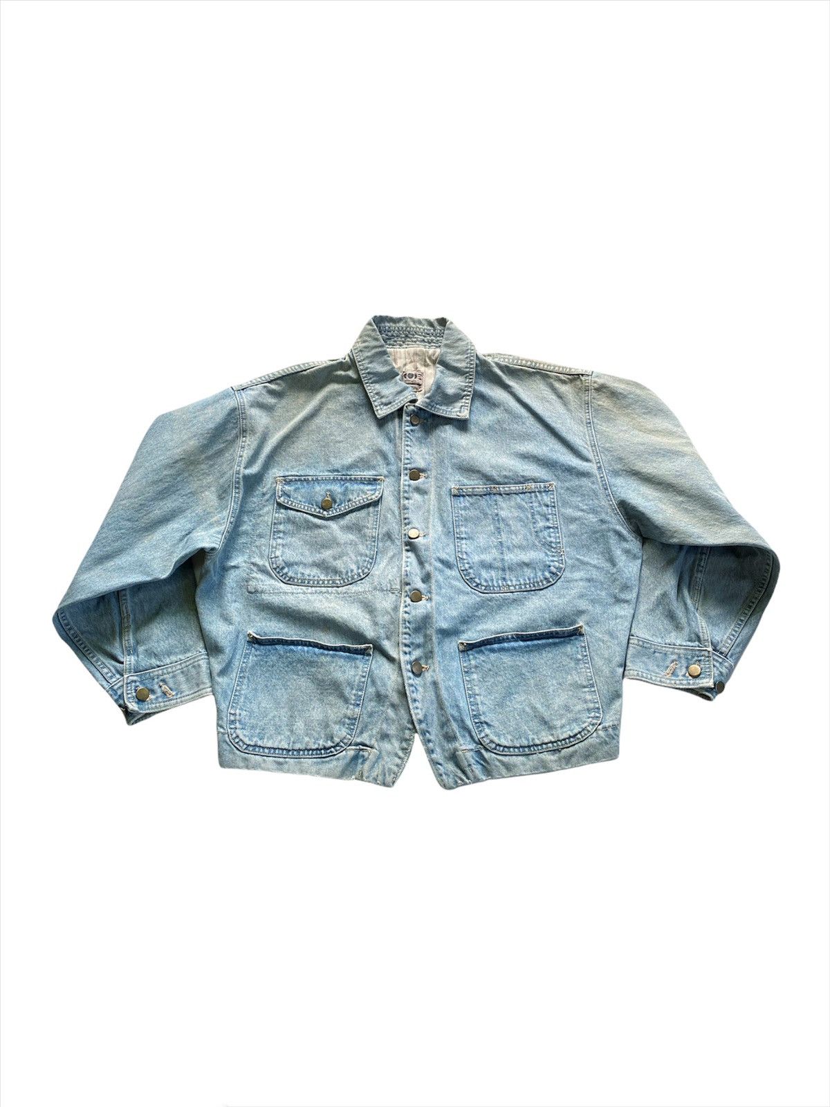 Distressed Denim Vintage Code Bleu Denim Chore Jacket | Grailed