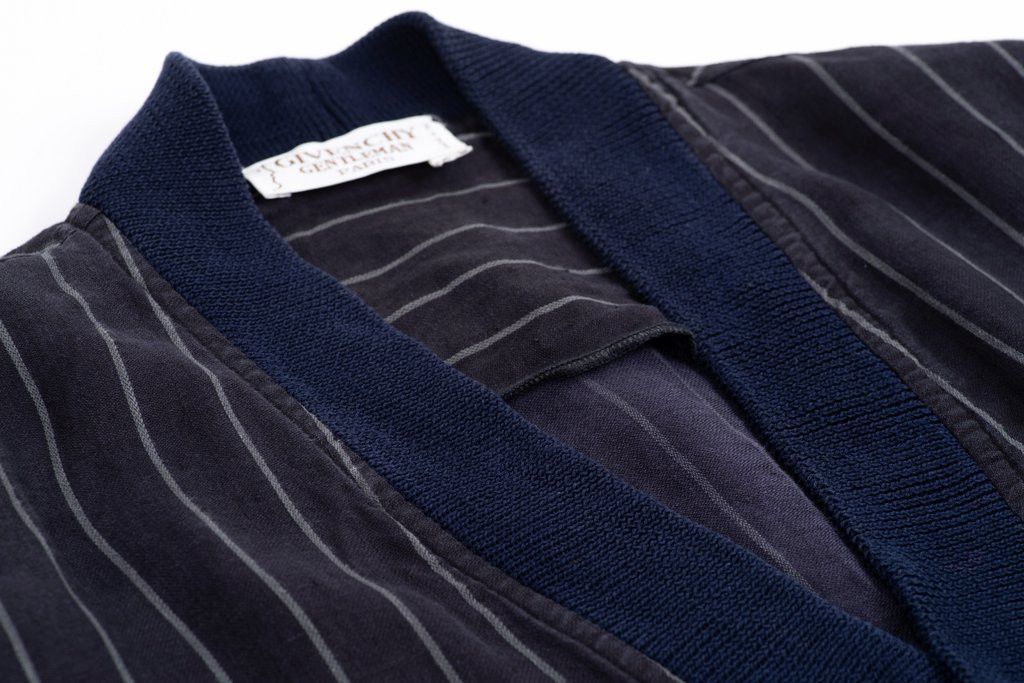 Givenchy Givenchy Vintage Linen Striped Y-Neck Jacket Size US XL / EU 56 / 4 - 2 Thumbnail
