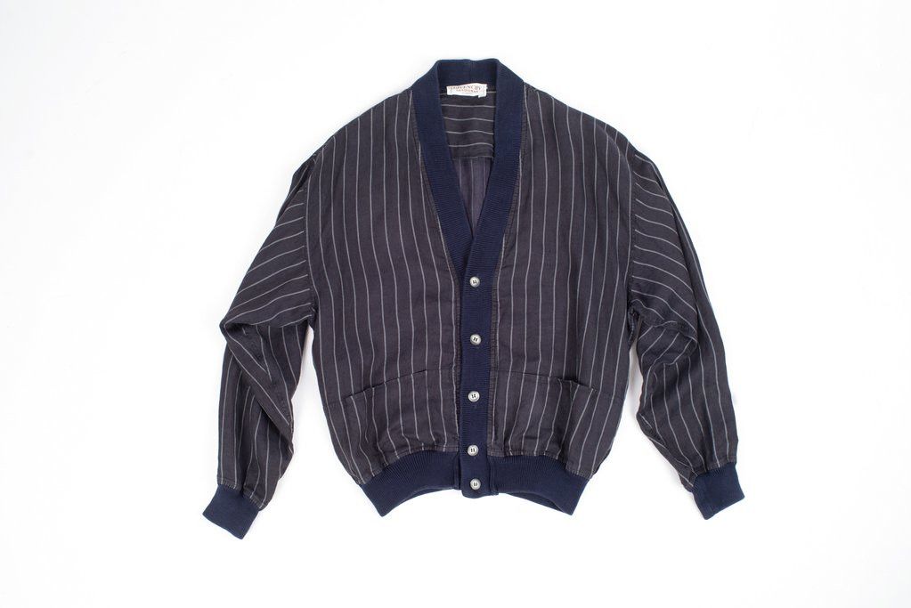 Givenchy Givenchy Vintage Linen Striped Y-Neck Jacket Size US XL / EU 56 / 4 - 1 Thumbnail