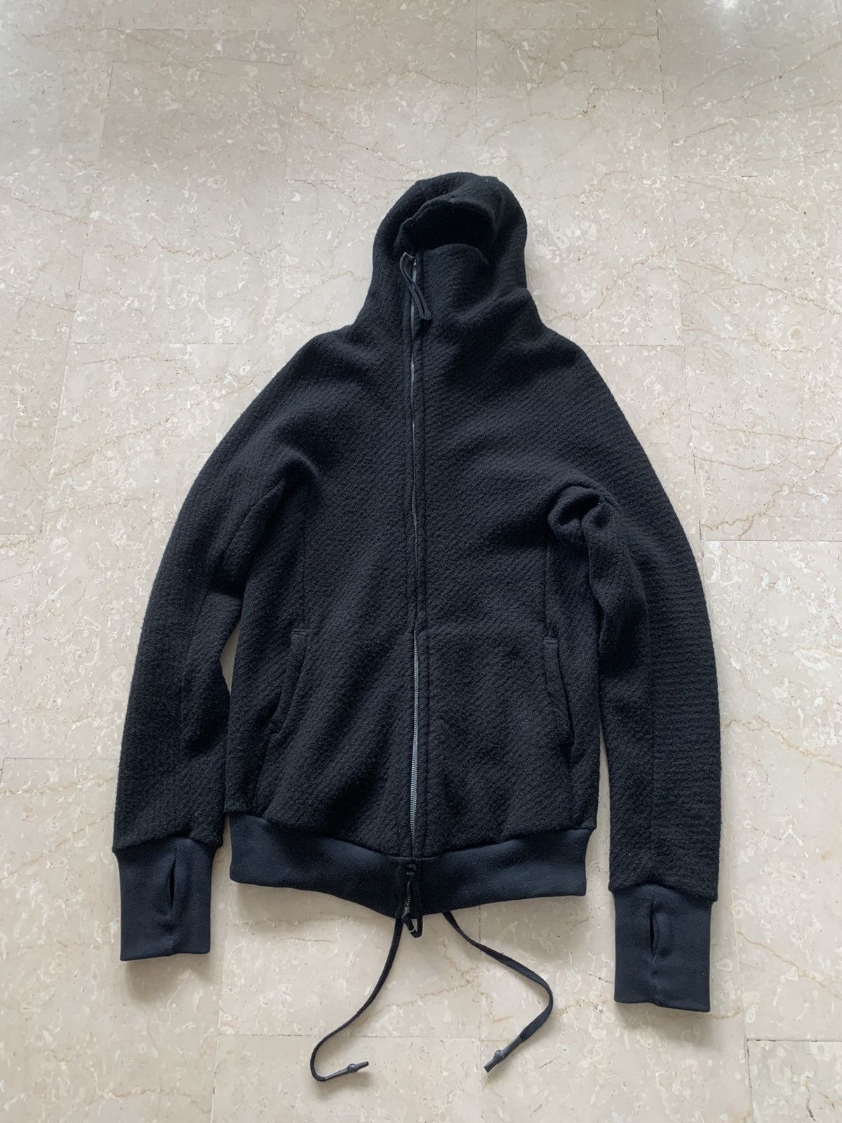 Boris Bidjan Saberi Cooked wool ninja hoodie | Grailed