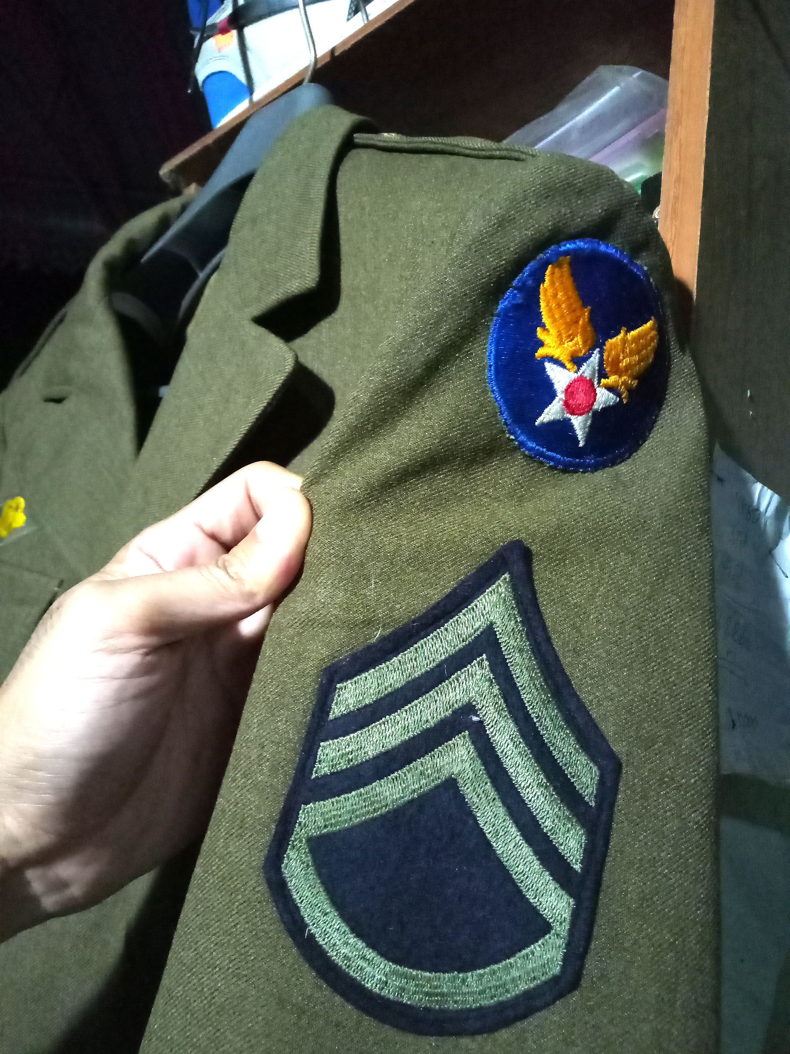 Vintage Vintage 80s US Airforce wool blazer suit patches wool ww2 Size 38L - 2 Thumbnail