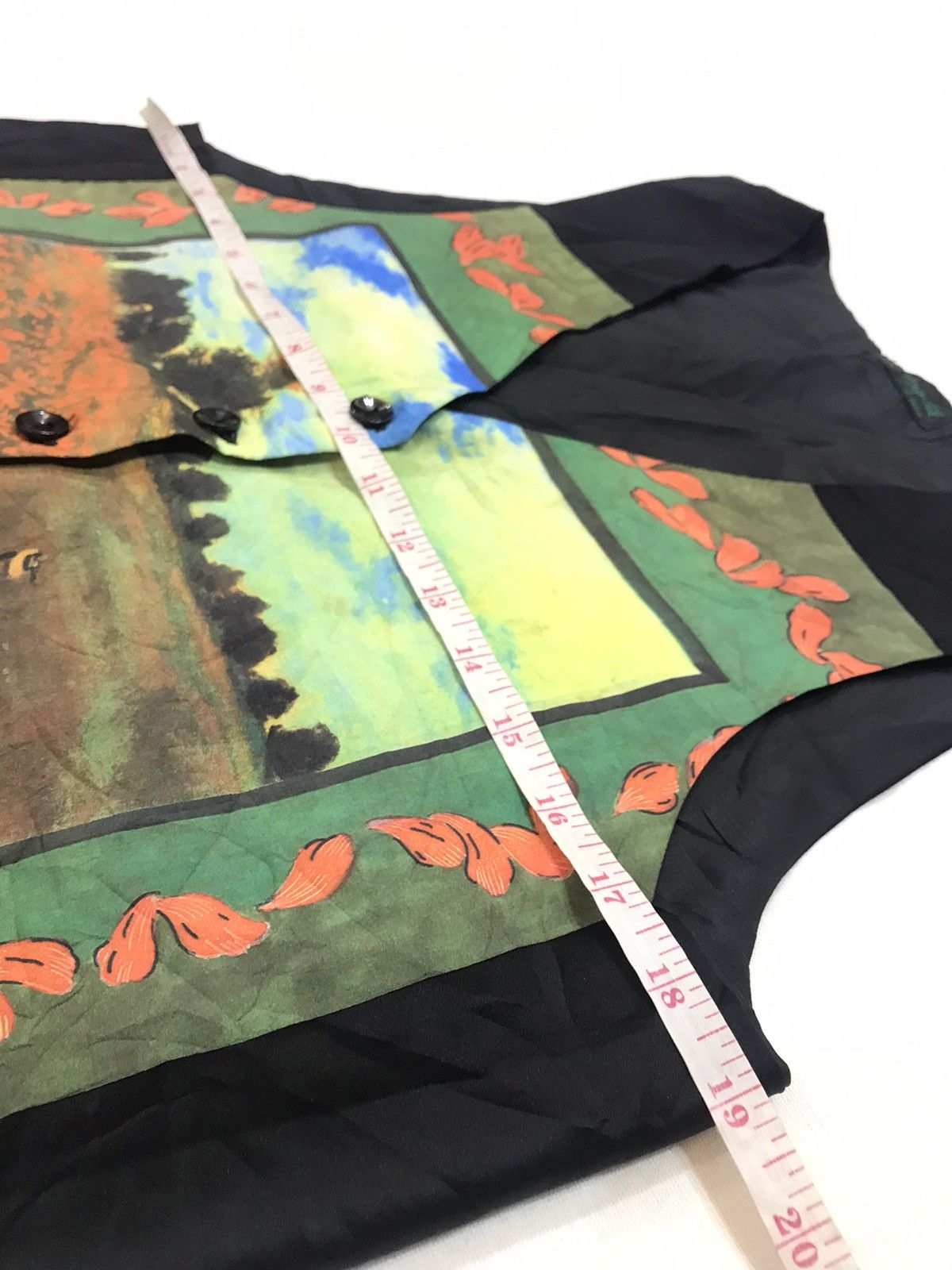 Vintage LAURENT MONTEIL CLAUDE MONET PAINTING VEST Size 38R - 4 Thumbnail
