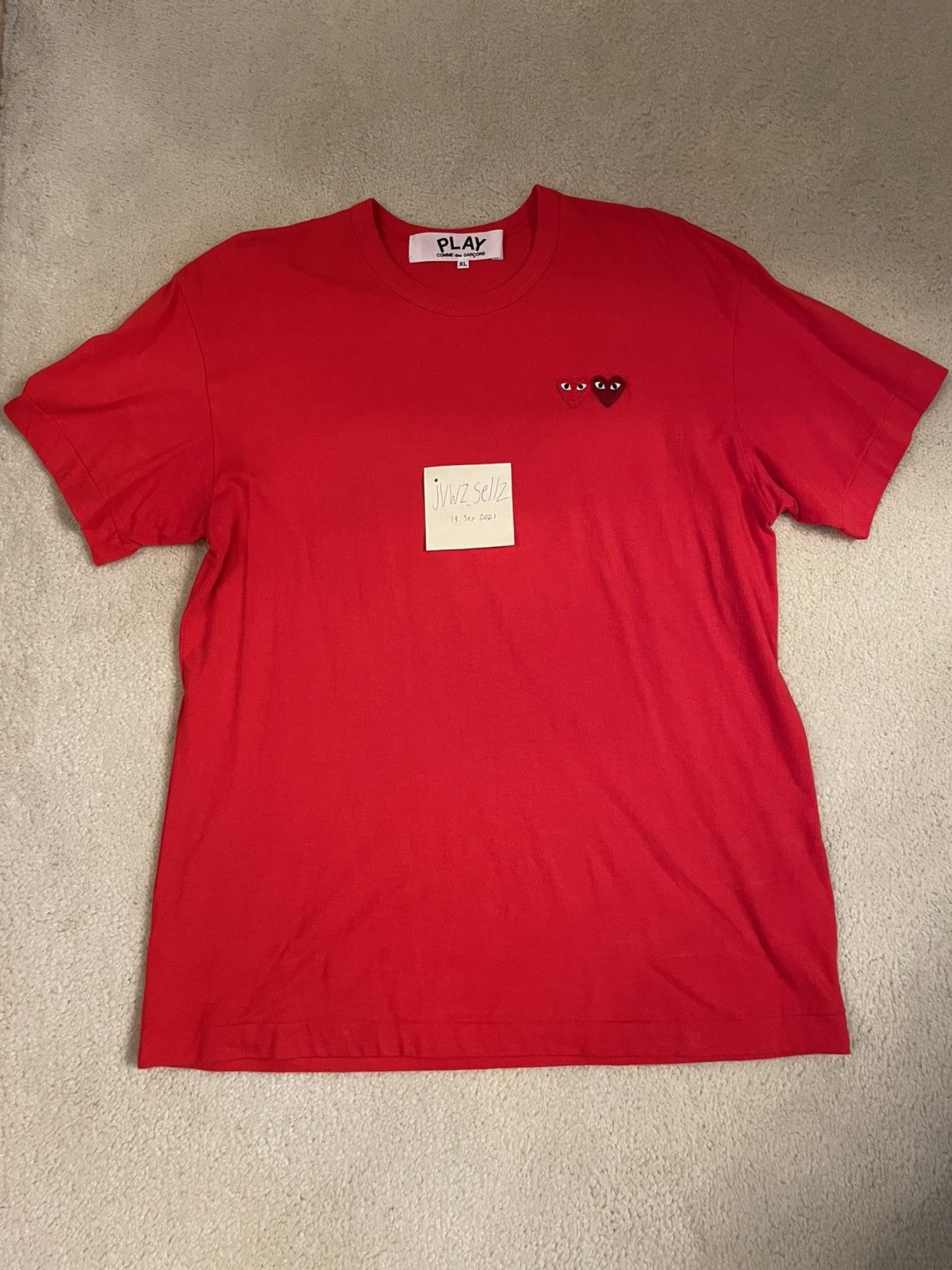 Comme des Garçons Red Double Heart Tee