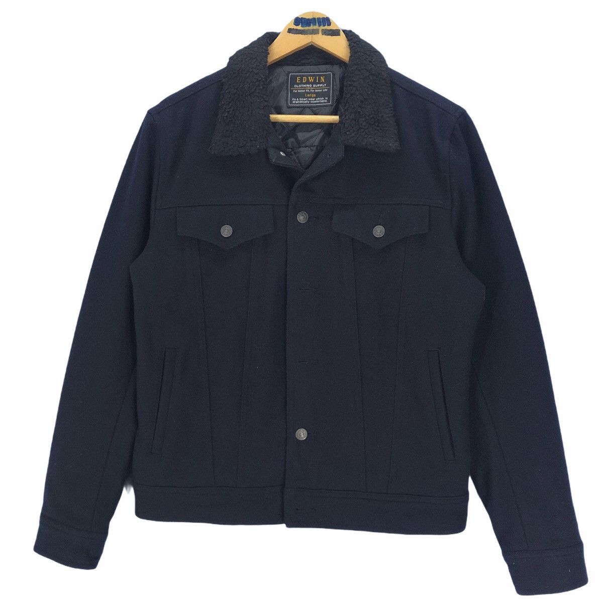 Vintage Edwin Trucker Denim Jacket Workwear Button Up