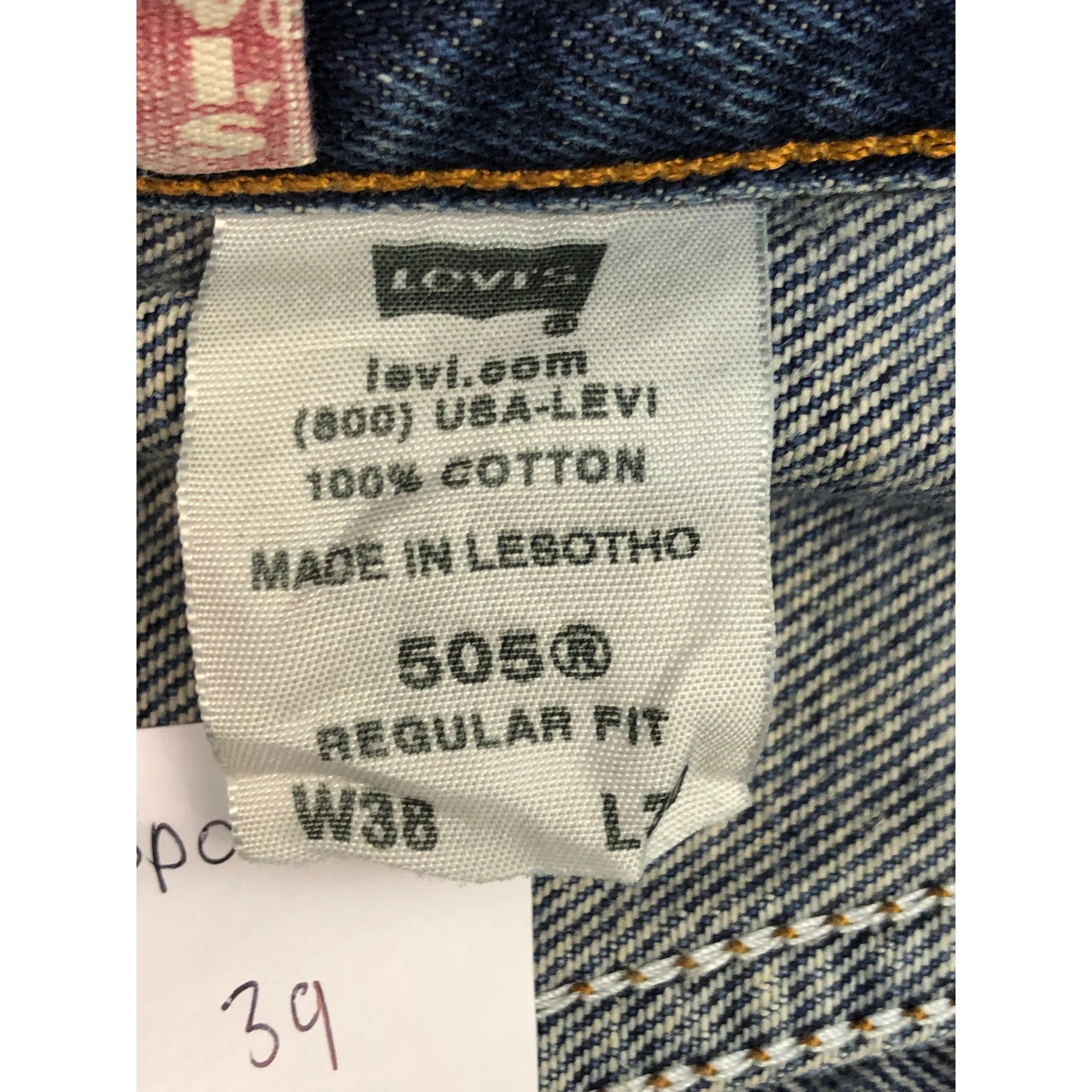 Levi's Vintage Levis 505 Regular Fit Faded Denim DP0347 Size US 39 - 6 Thumbnail