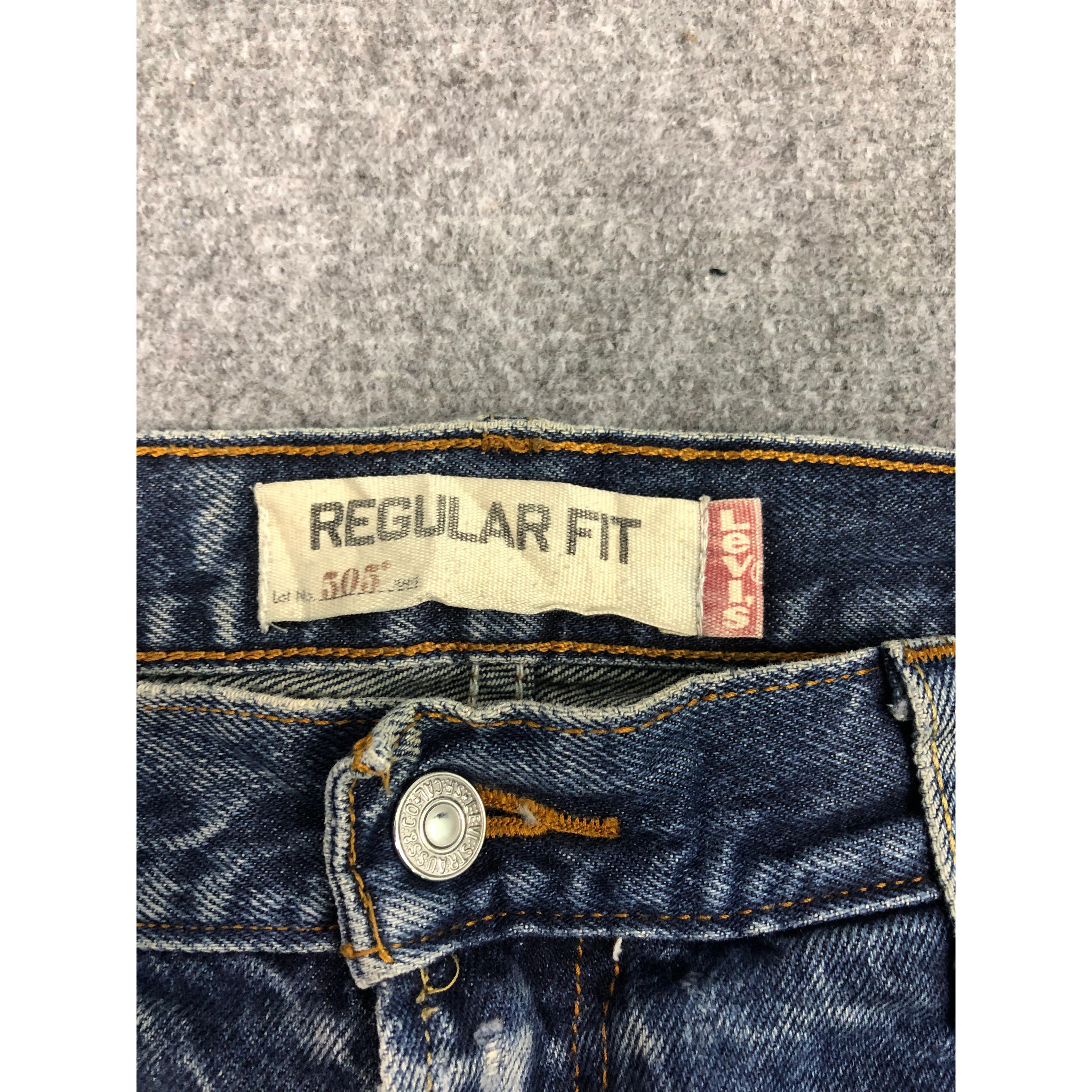 Levi's Vintage Levis 505 Regular Fit Faded Denim DP0347 Size US 39 - 7 Thumbnail
