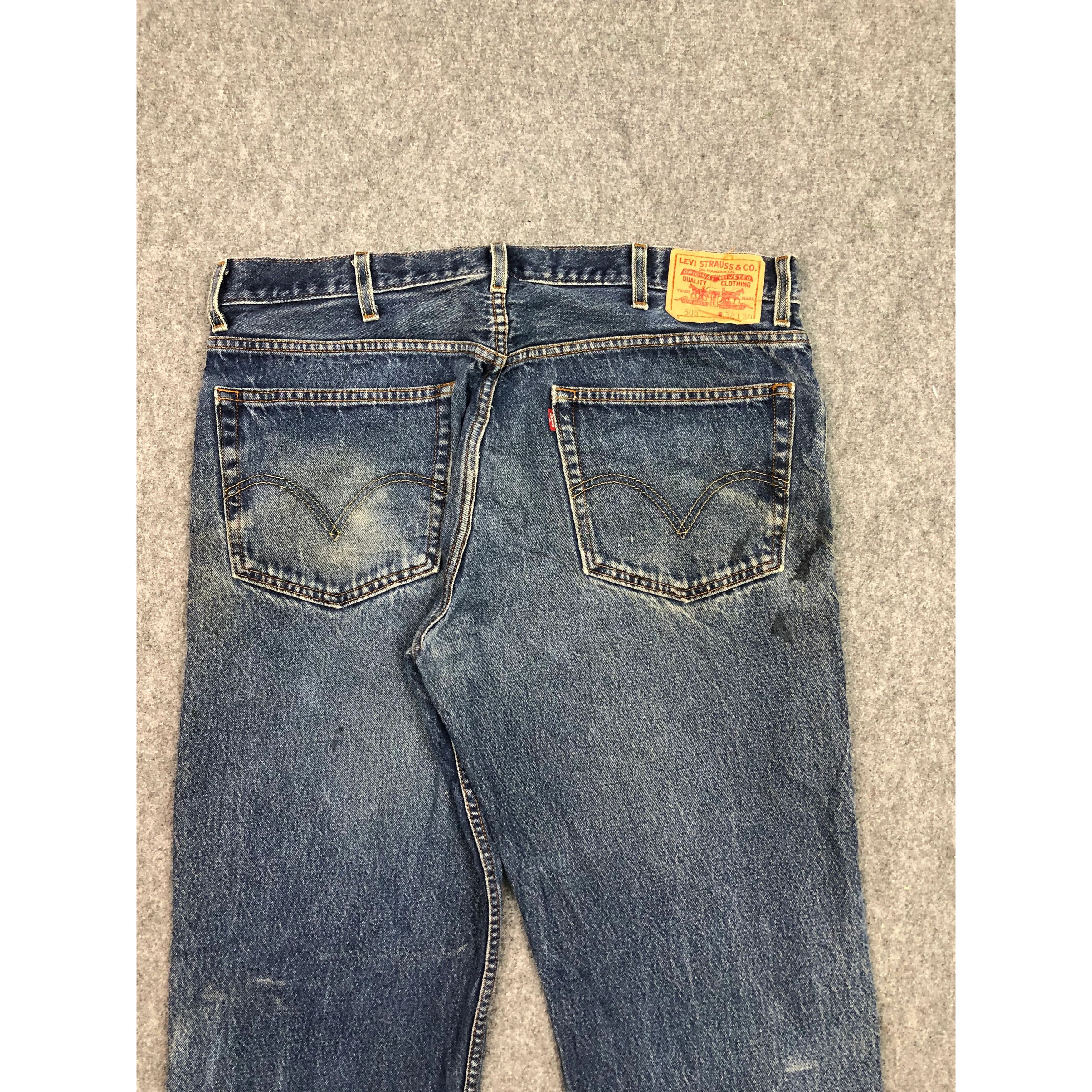 Levi's Vintage Levis 505 Regular Fit Faded Denim DP0347 Size US 39 - 4 Thumbnail