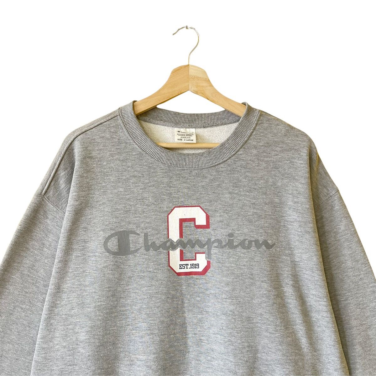 Champion Vintage 90’s Champion Big Logo Crewneck Sweatshirt Size XL Size US XL / EU 56 / 4 - 4 Thumbnail