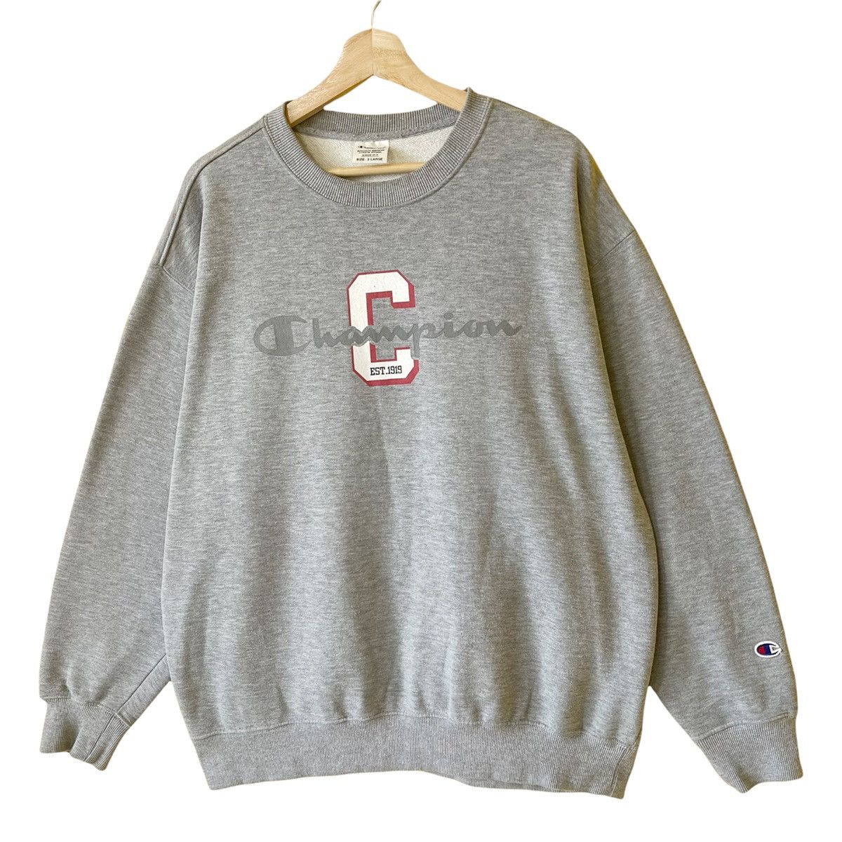 Champion Vintage 90’s Champion Big Logo Crewneck Sweatshirt Size XL Size US XL / EU 56 / 4 - 3 Thumbnail