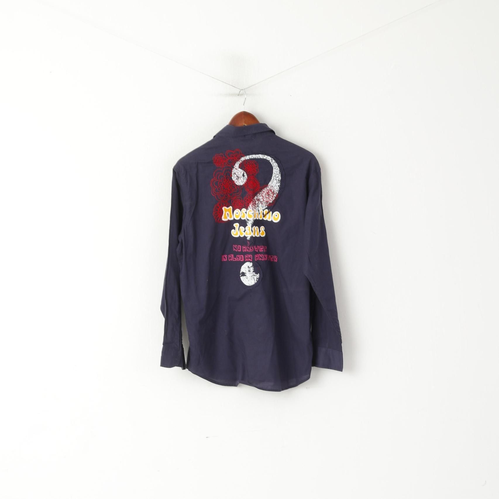 Moschino Moschino Jeans Men M Casual Shirt Navy Emroidered 2369 Size US M / EU 48-50 / 2 - 9 Thumbnail