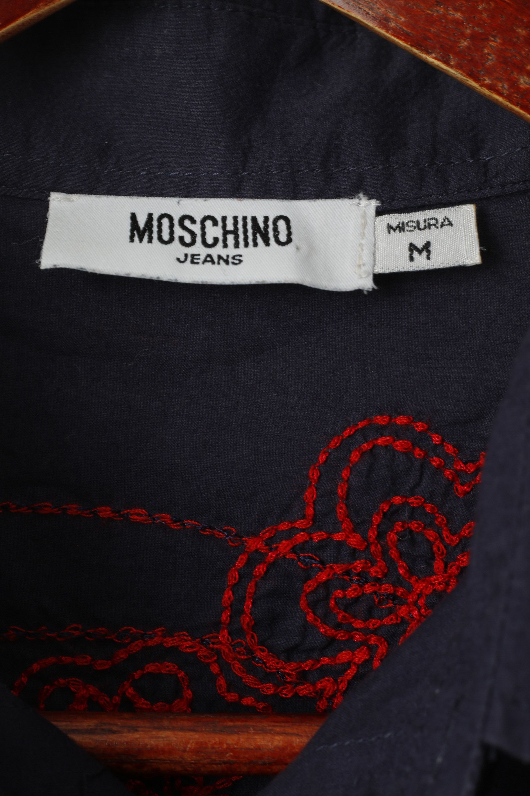 Moschino Moschino Jeans Men M Casual Shirt Navy Emroidered 2369 Size US M / EU 48-50 / 2 - 5 Thumbnail