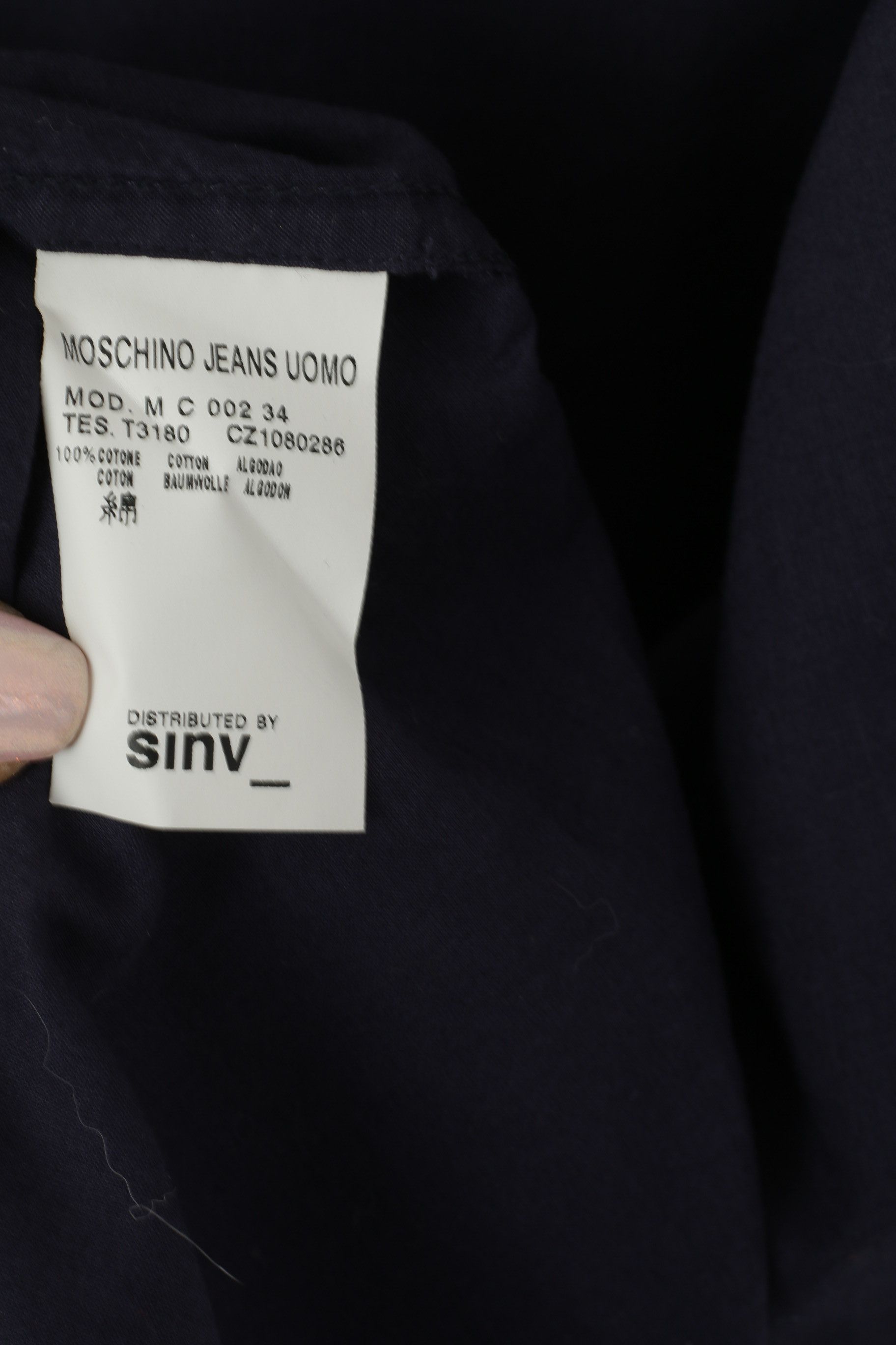 Moschino Moschino Jeans Men M Casual Shirt Navy Emroidered 2369 Size US M / EU 48-50 / 2 - 6 Thumbnail
