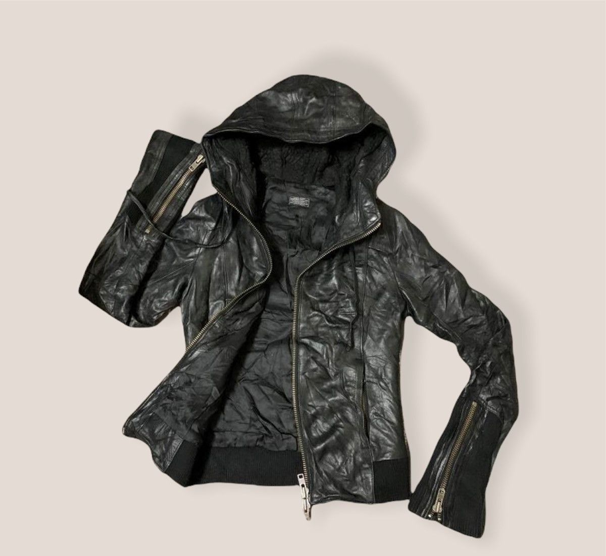 Japanese Brand Vintage Leather Jacket - Moussy jacket Size US S / EU 44-46 / 1 - 1 Thumbnail