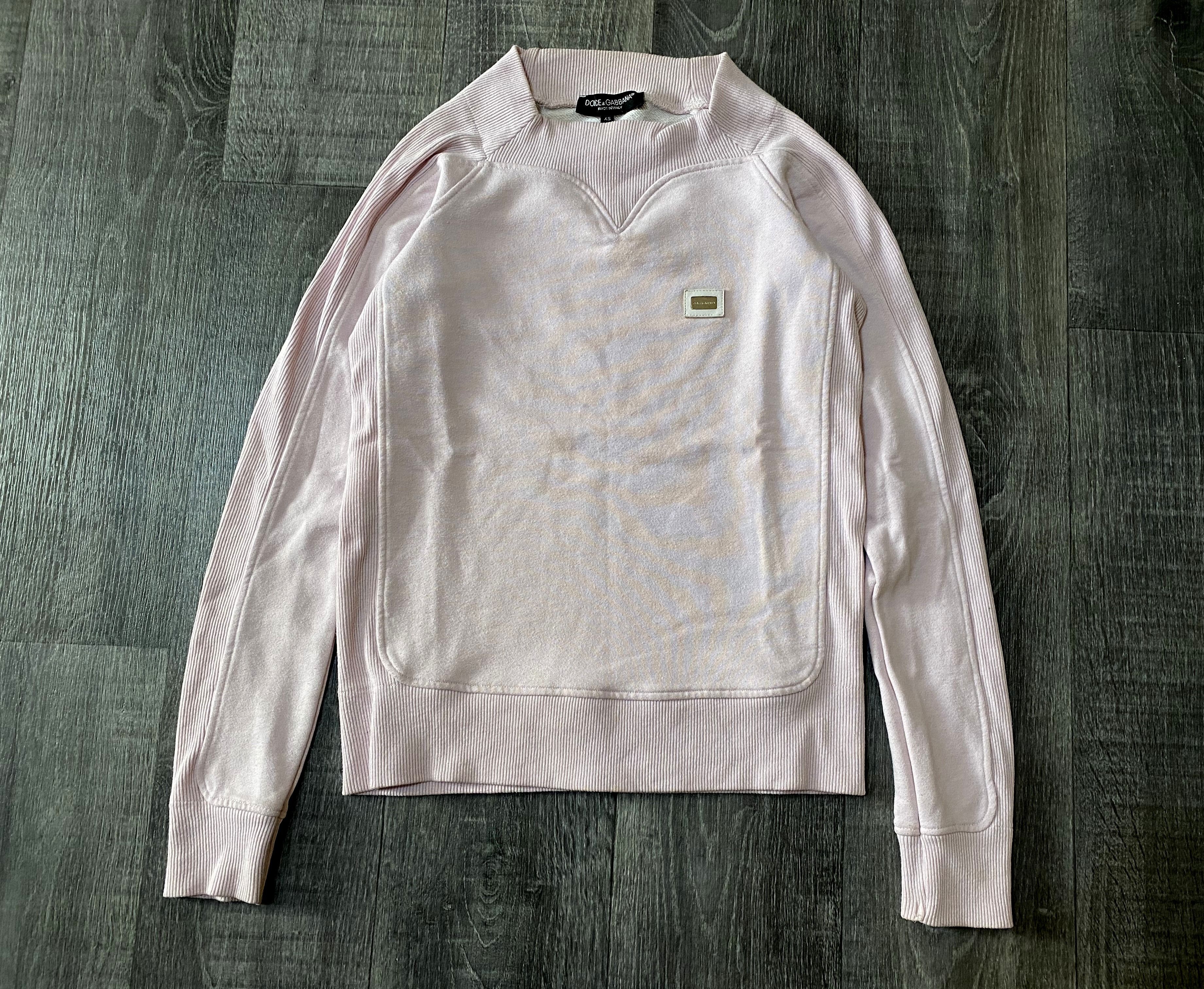 Dolce & Gabbana Dolce Gabbana D&G Pink Cotton Sweatshirt Leather Metal Logo Size US XS / EU 42 / 0 - 2 Thumbnail