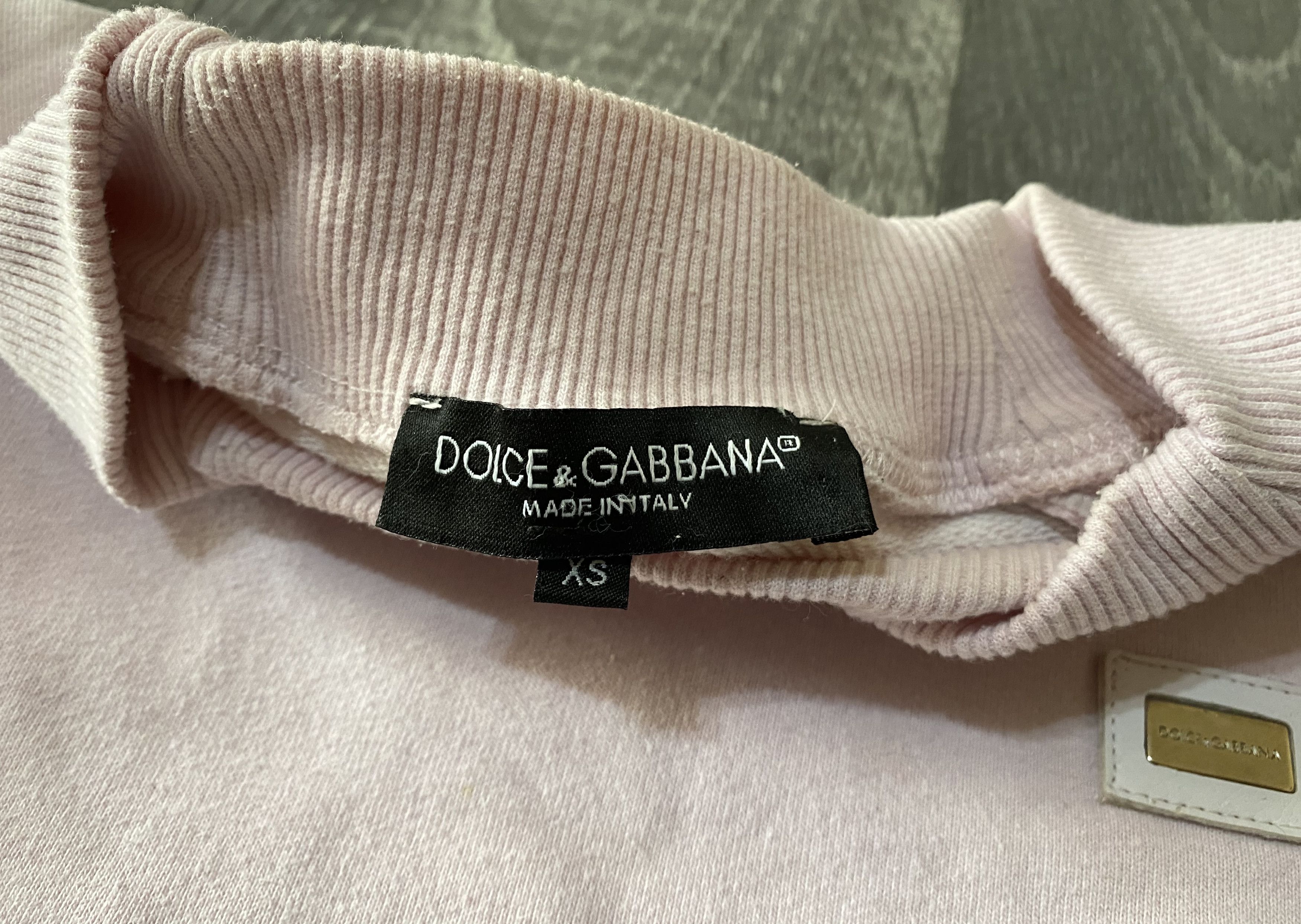 Dolce & Gabbana Dolce Gabbana D&G Pink Cotton Sweatshirt Leather Metal Logo Size US XS / EU 42 / 0 - 5 Thumbnail