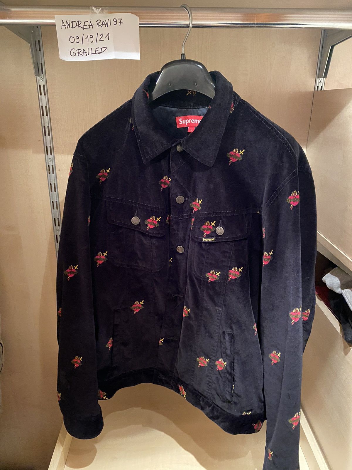 Supreme velvet best sale trucker jacket