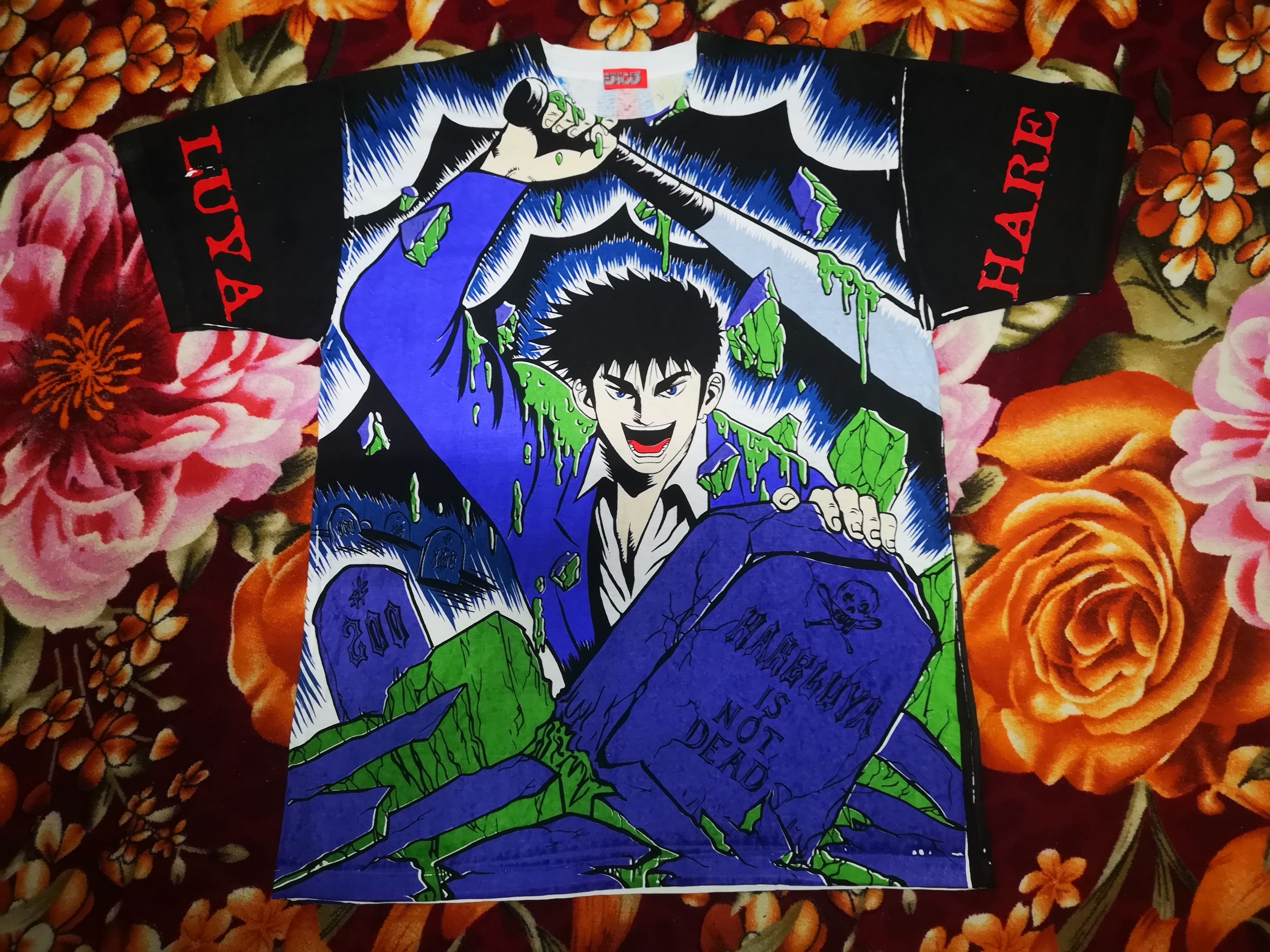 Anime 🔥Rare🔥90s Vintage Japan Anima HARELUYA OVERPRINT Size US M / EU 48-50 / 2 - 3 Thumbnail