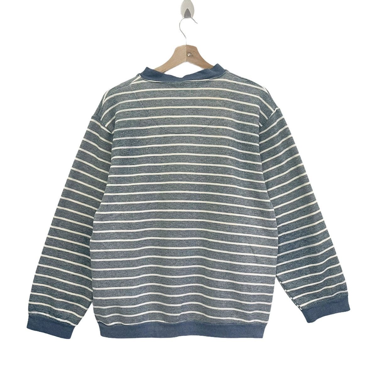 Vintage Vintage 90s Stripe Button Up Crewneck Sweatshirt Size M Size US M / EU 48-50 / 2 - 6 Thumbnail