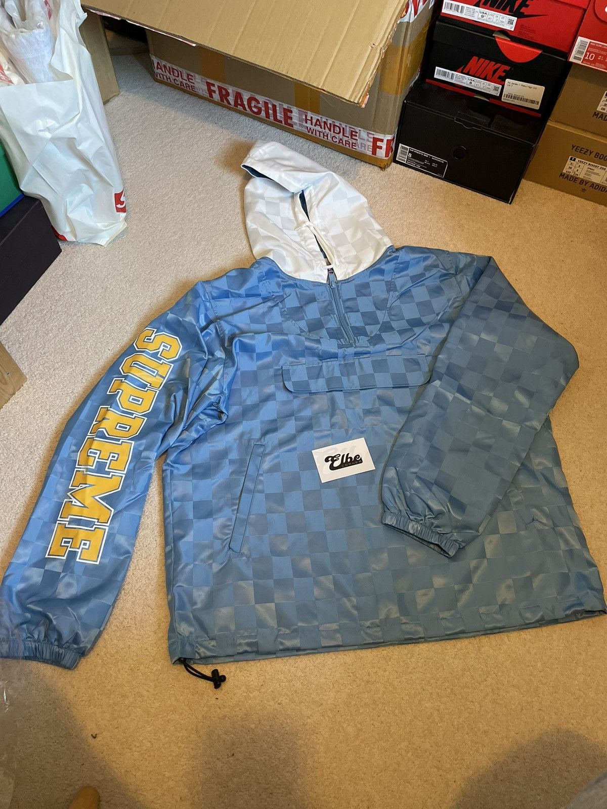 Supreme Supreme Nylon Checkered Pullover Blue | Grailed