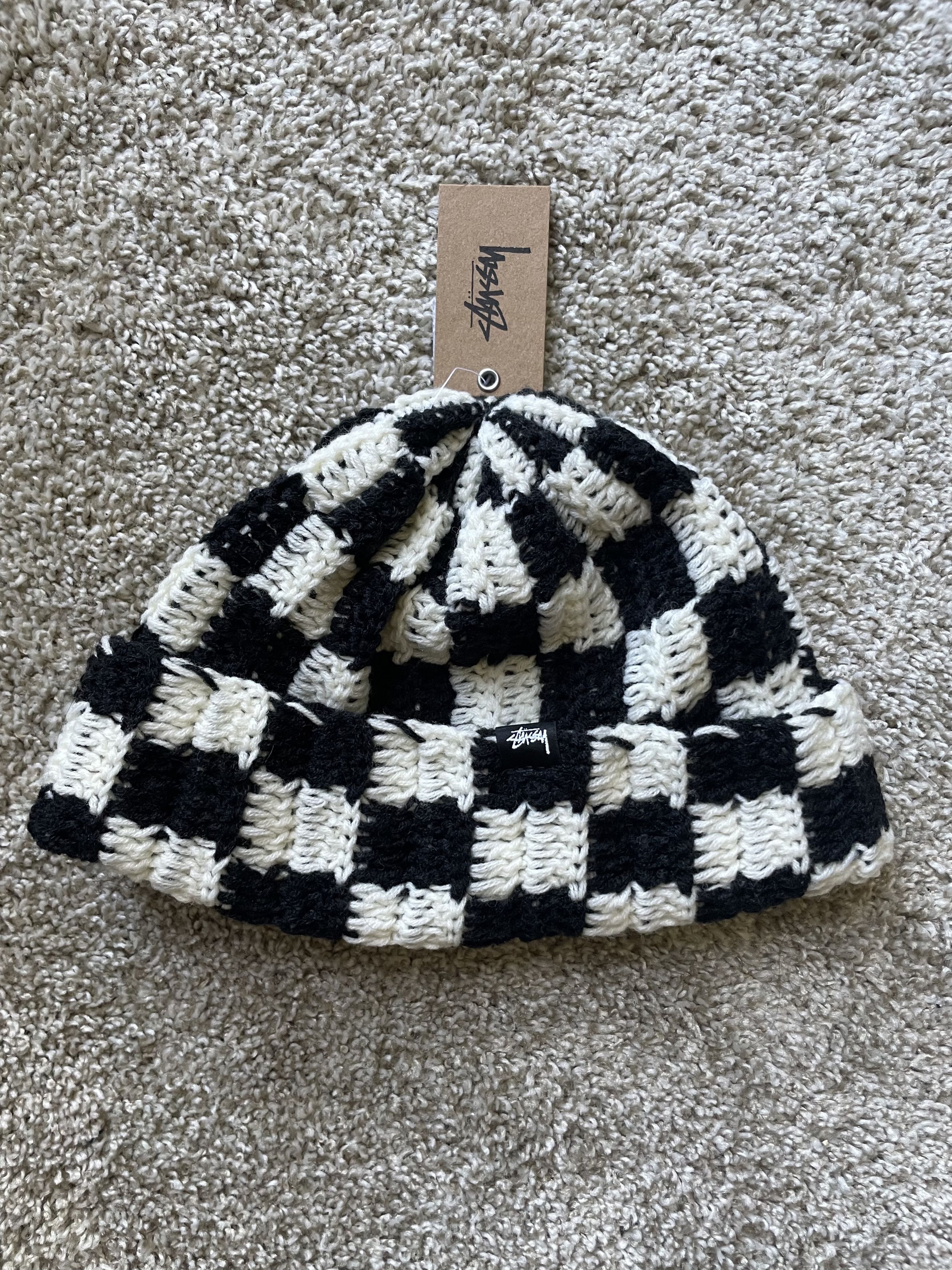 Fuzzy Studded Crochet Beanie