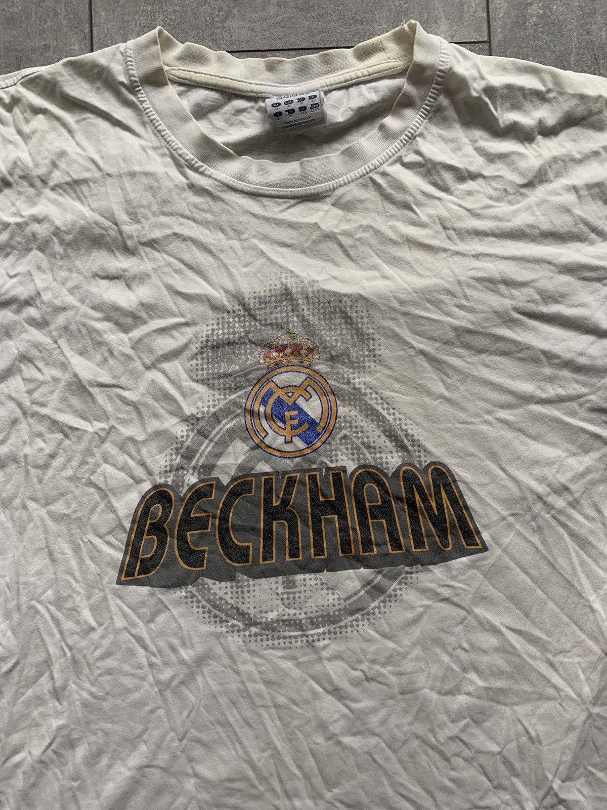 Adidas × David Beckham × Vintage Vintage Adidas Real Madrid beckham big logo tee Size US XL / EU 56 / 4 - 2 Thumbnail