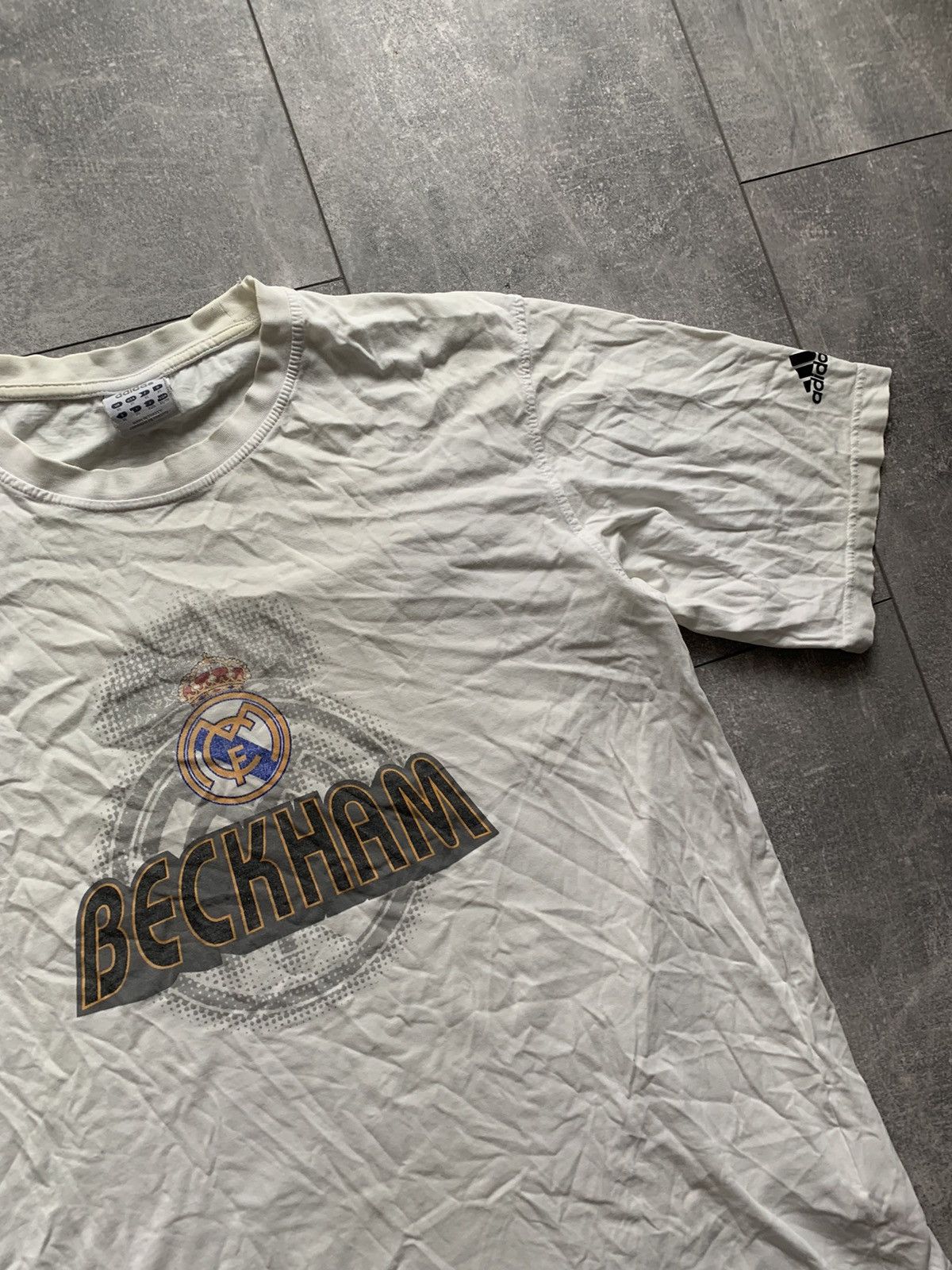 Adidas × David Beckham × Vintage Vintage Adidas Real Madrid beckham big logo tee Size US XL / EU 56 / 4 - 4 Thumbnail