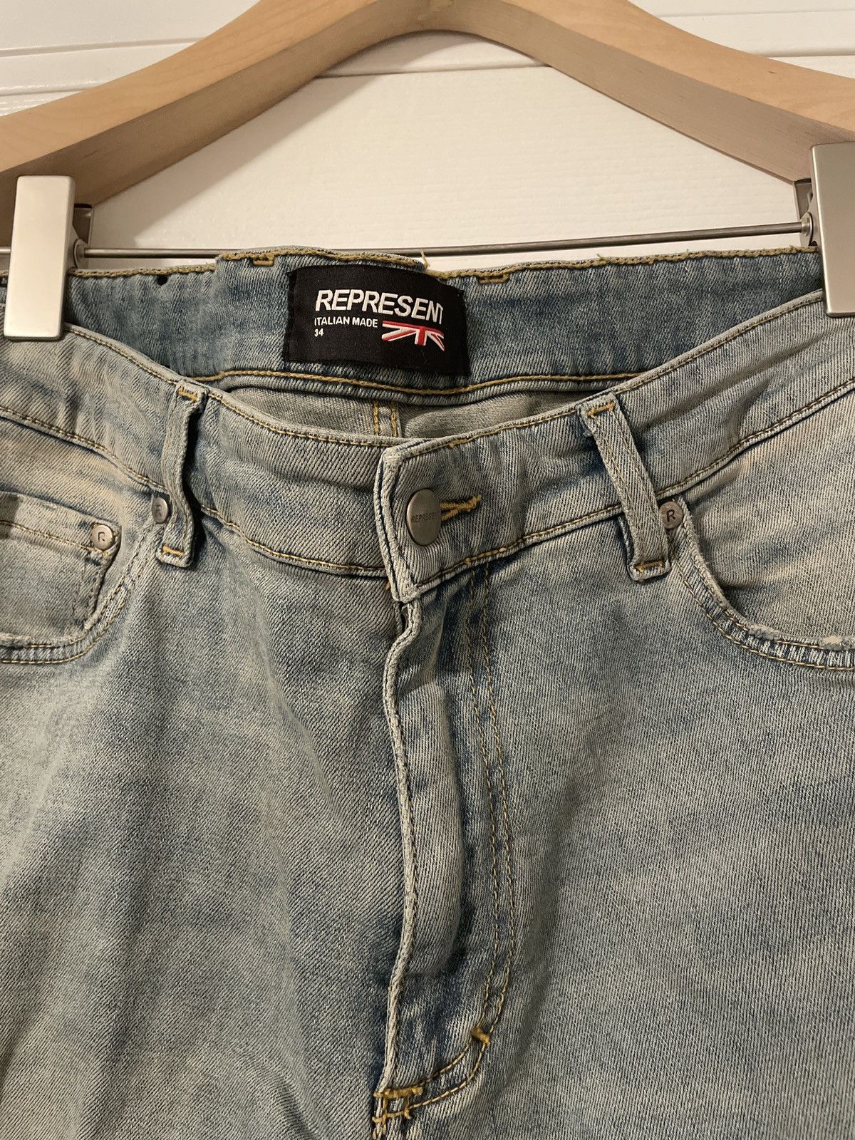 Represent Clo. Represent Clothing Clo Destroyer Denim Pale Indigo Blue 34 Size US 34 / EU 50 - 2 Thumbnail