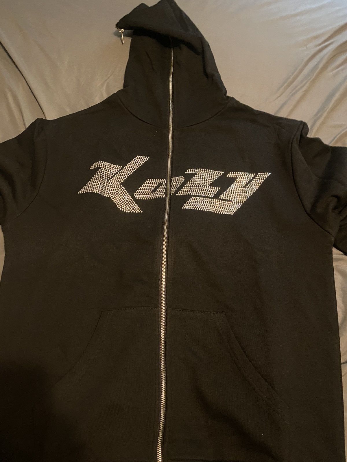 Streetwear Kozy Full Zip Jacket Rhinestone 