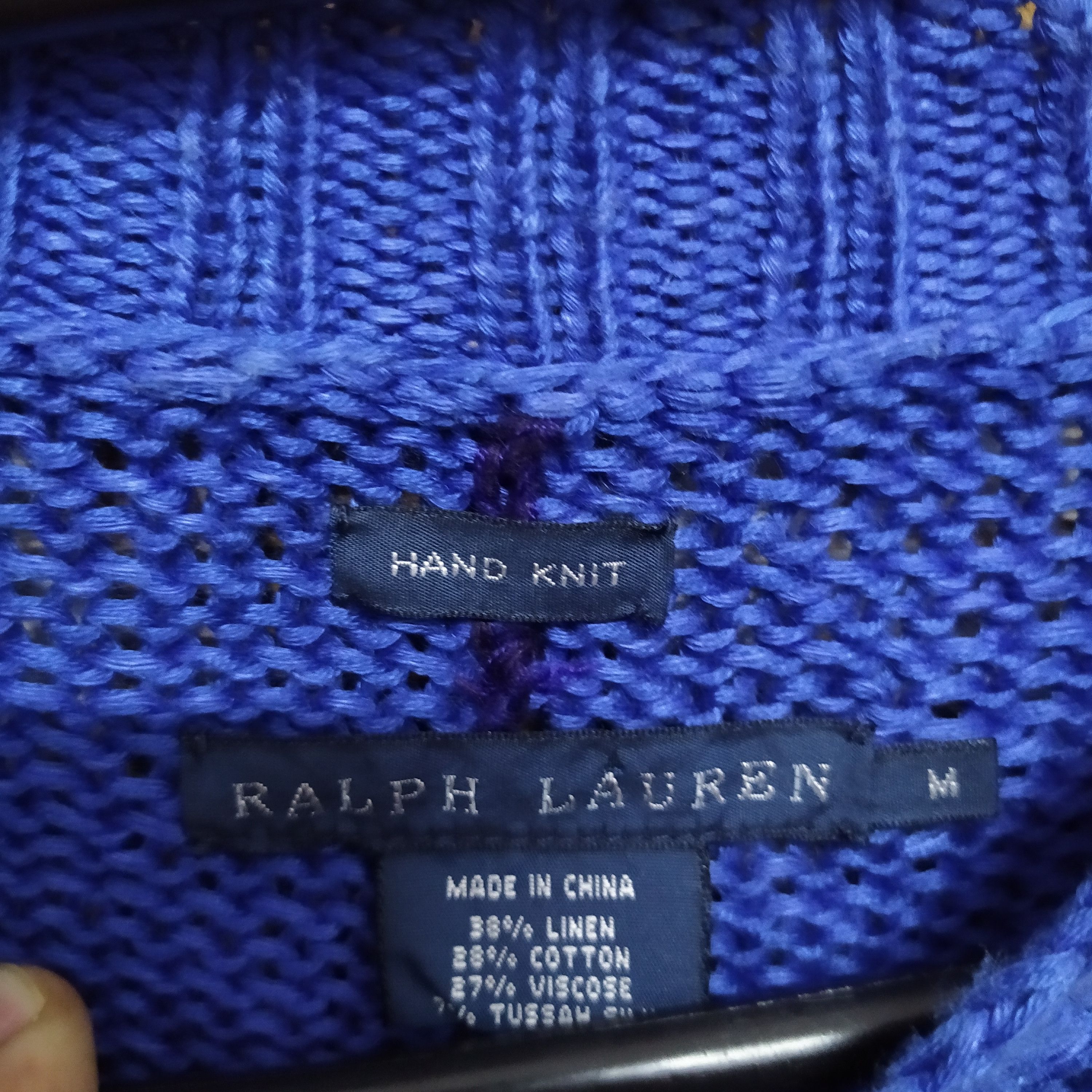 Ralph Lauren × Vintage 90s RALPH LAUREN KNITWEAR HAND-KNIT (B999) Size US M / EU 48-50 / 2 - 3 Thumbnail