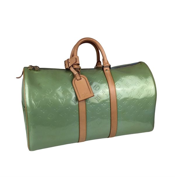Auth LOUIS VUITTON Vernis Keepall Duffel Handbag tbd Louis Vuitton Bags  Travel Bags