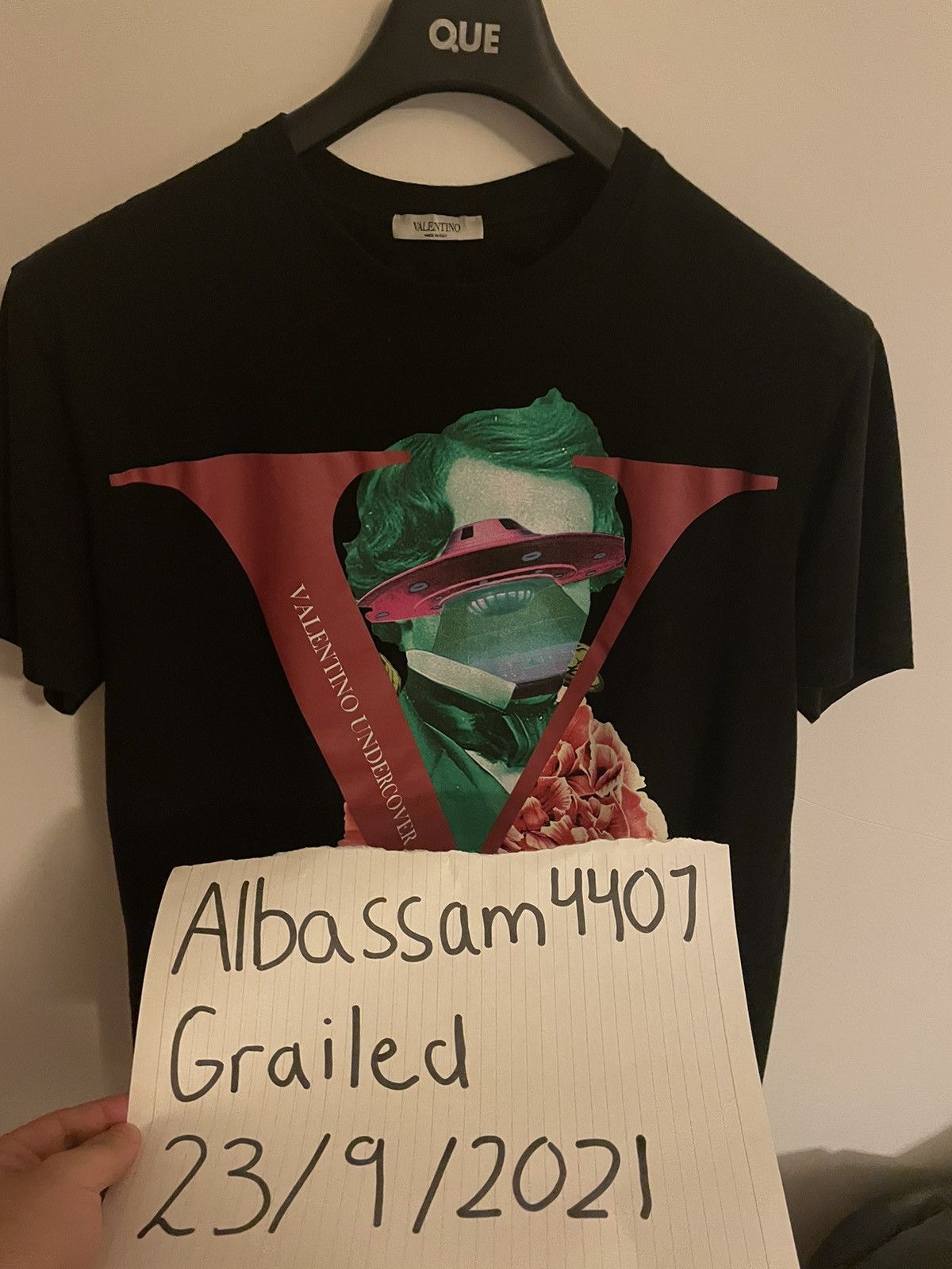 Undercover VALENTINO X UNDERCOVER V FACE ROSE T-SHIRT | Grailed